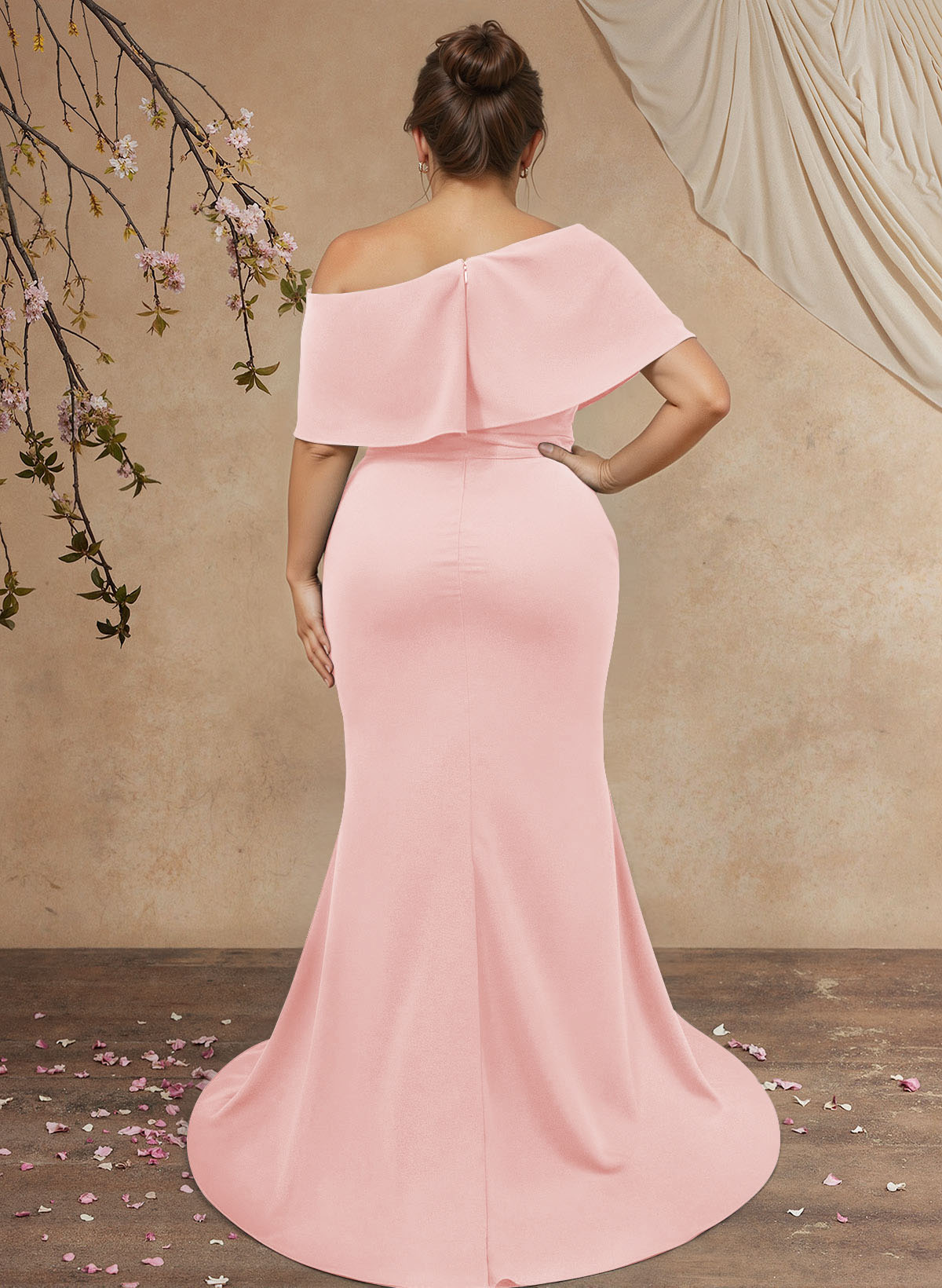 Trumpet/Mermaid Asymmetrical Neck Elastic Satin Mother Of The Bride Dresses