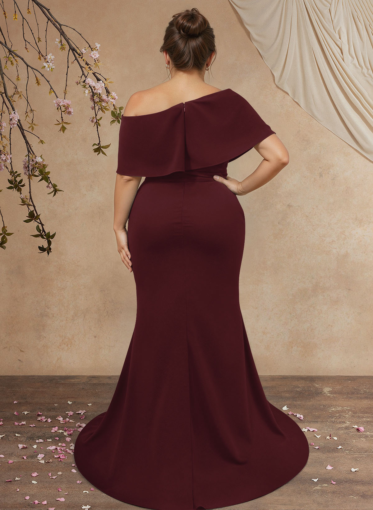 Trumpet/Mermaid Asymmetrical Neck Elastic Satin Mother Of The Bride Dresses