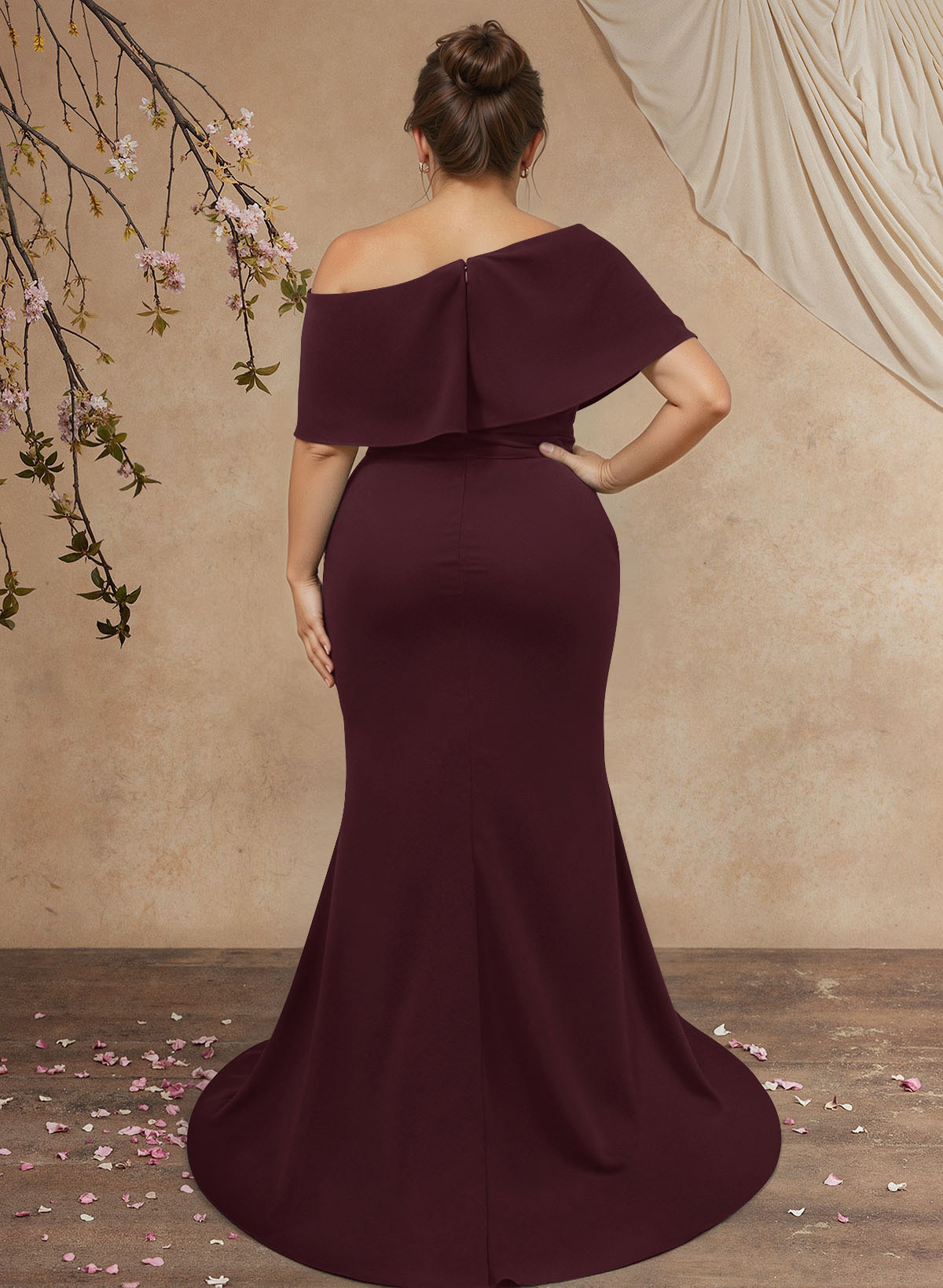 Trumpet/Mermaid Asymmetrical Neck Elastic Satin Mother Of The Bride Dresses