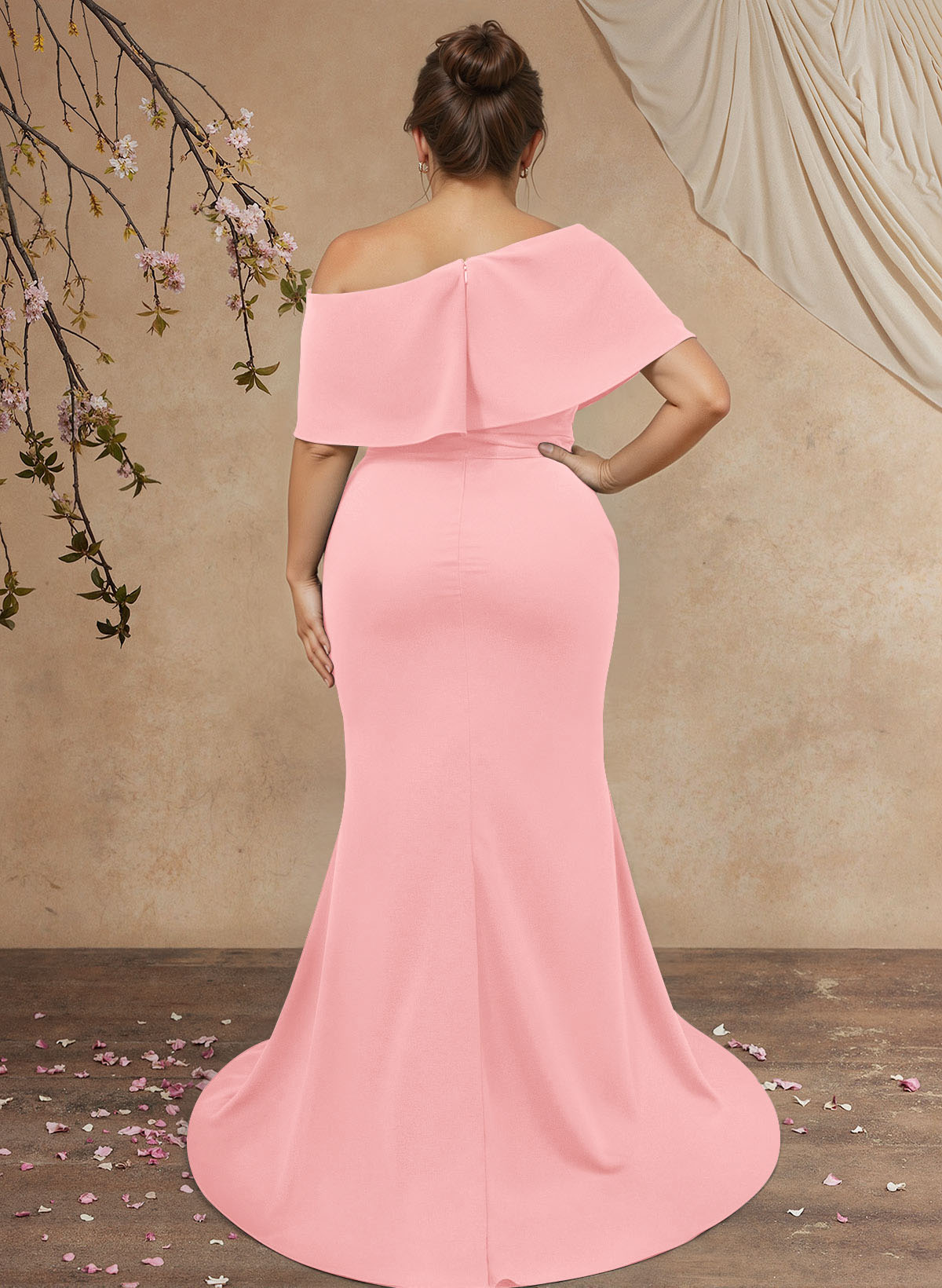 Trumpet/Mermaid Asymmetrical Neck Elastic Satin Mother Of The Bride Dresses