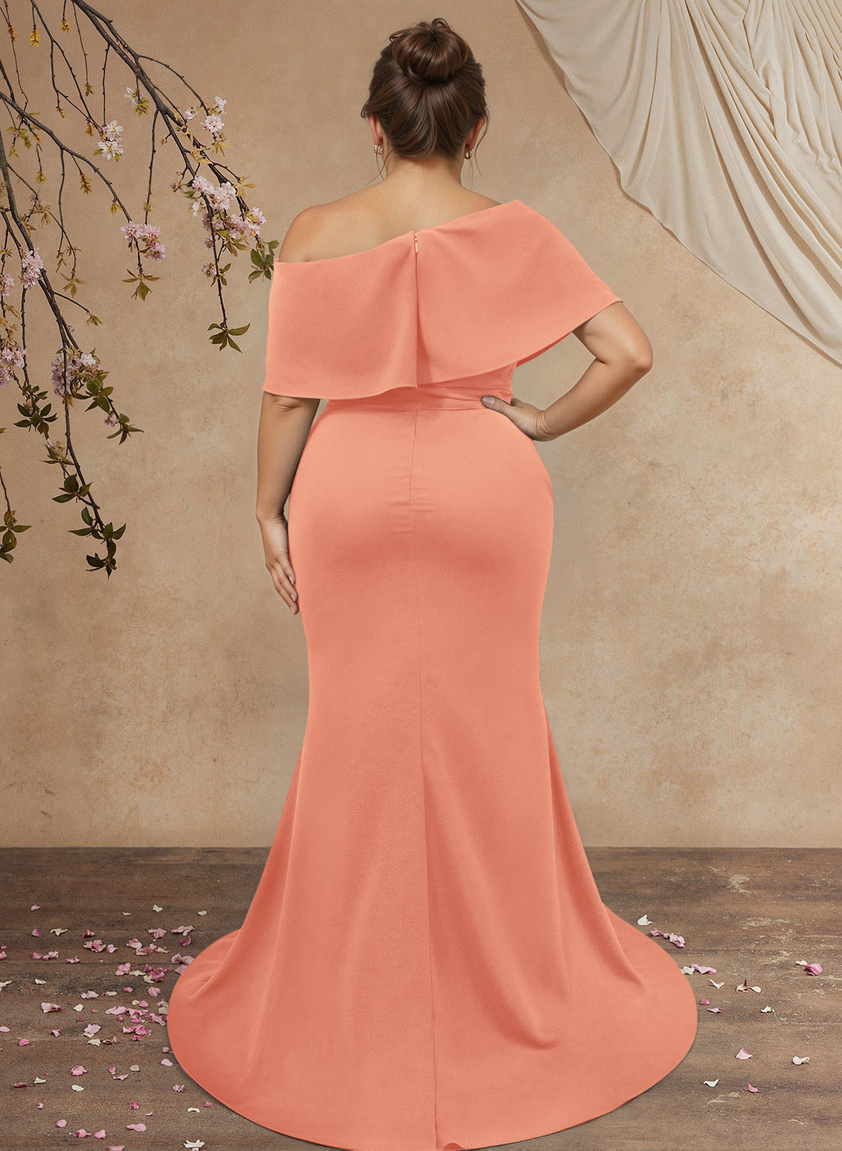 Trumpet/Mermaid Asymmetrical Neck Elastic Satin Mother Of The Bride Dresses