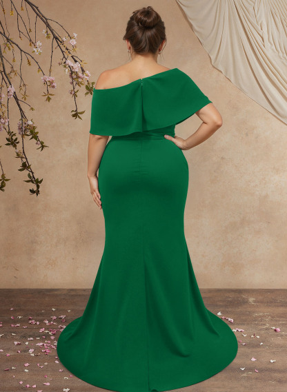 Trumpet/Mermaid Asymmetrical Neck Elastic Satin Mother Of The Bride Dresses