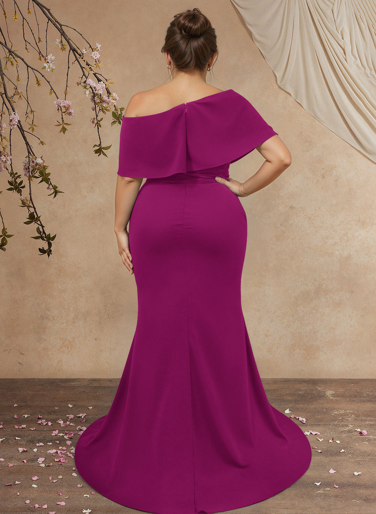 Trumpet/Mermaid Asymmetrical Neck Elastic Satin Mother Of The Bride Dresses