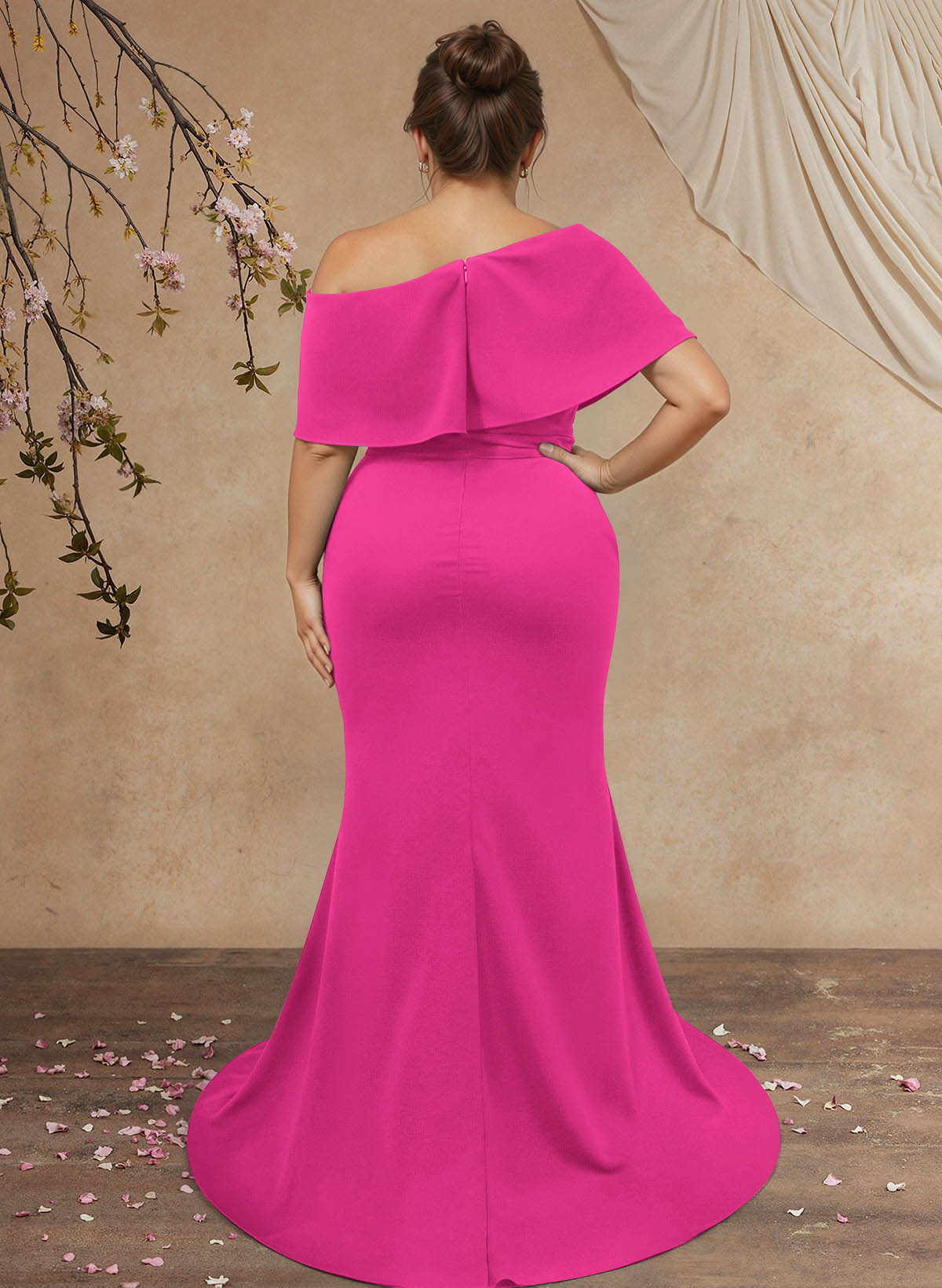 Trumpet/Mermaid Asymmetrical Neck Elastic Satin Mother Of The Bride Dresses