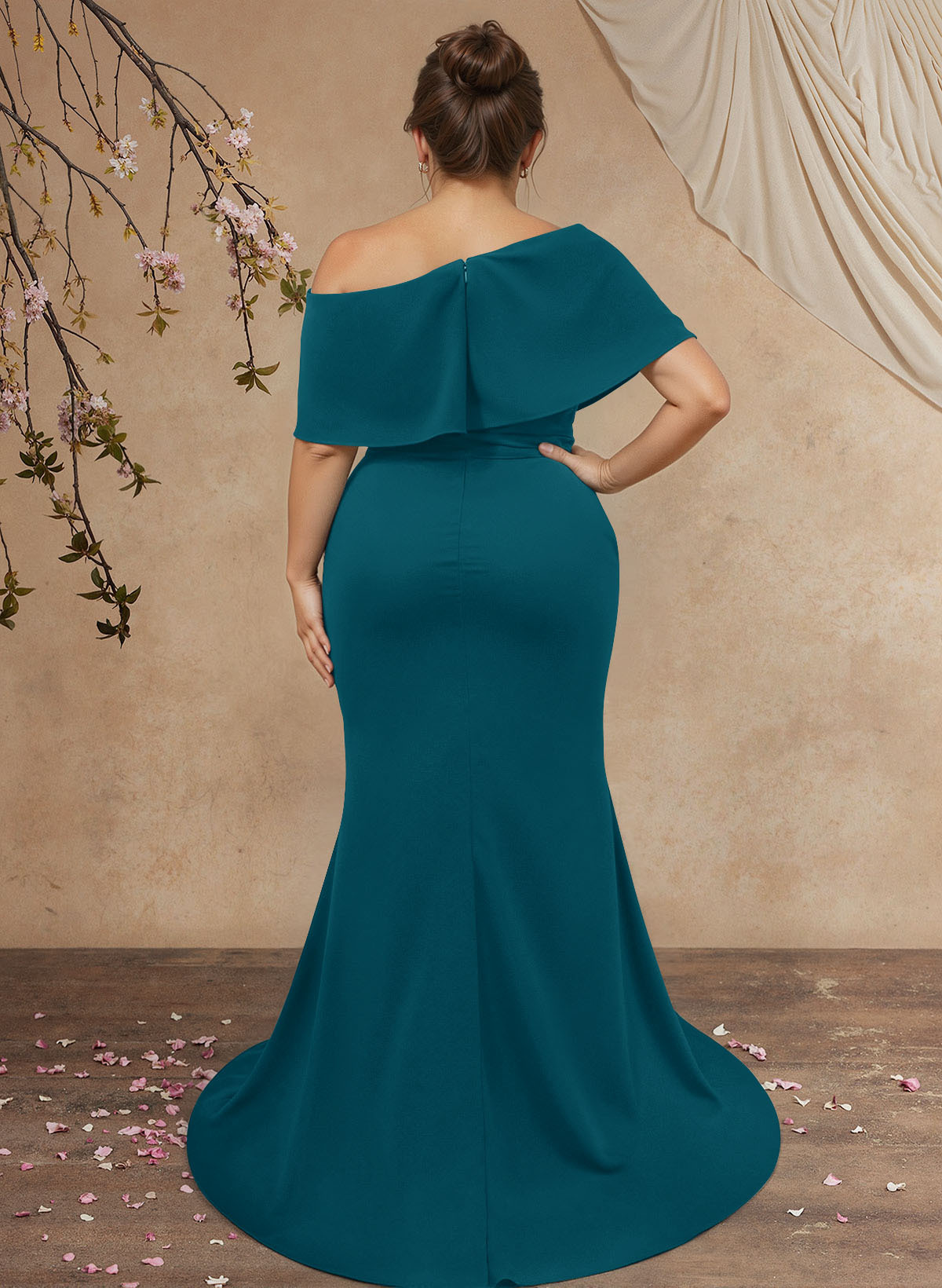 Trumpet/Mermaid Asymmetrical Neck Elastic Satin Mother Of The Bride Dresses
