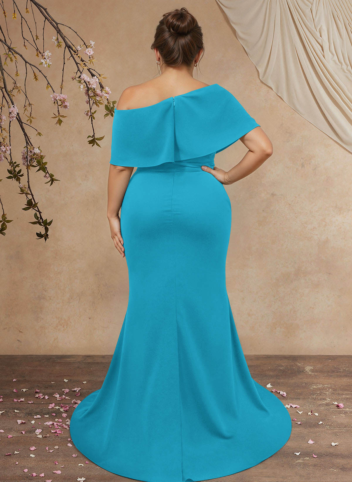 Trumpet/Mermaid Asymmetrical Neck Elastic Satin Mother Of The Bride Dresses