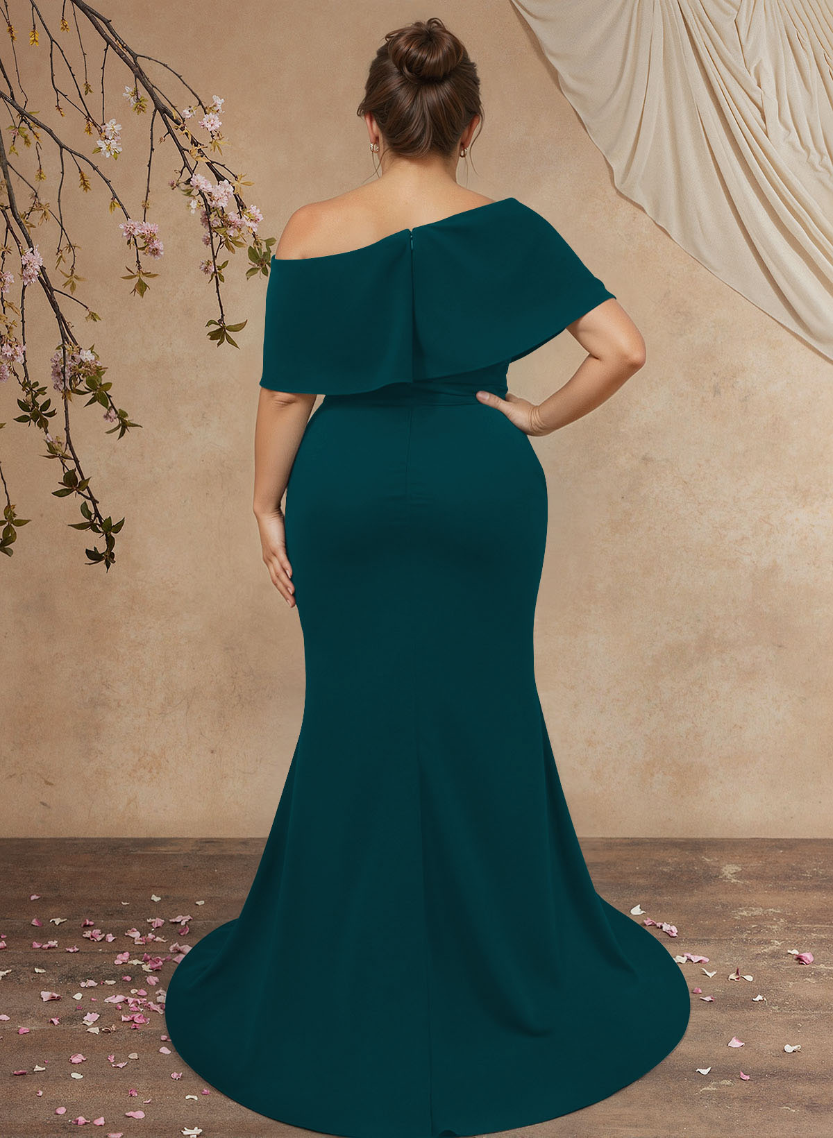 Trumpet/Mermaid Asymmetrical Neck Elastic Satin Mother Of The Bride Dresses