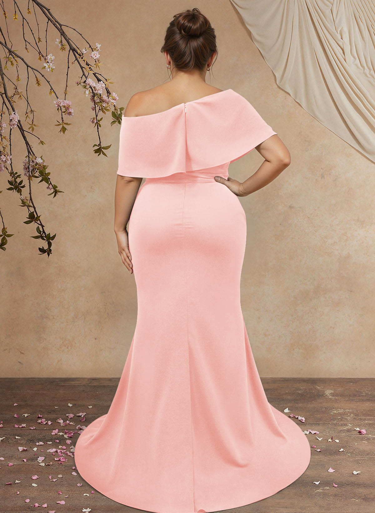 Trumpet/Mermaid Asymmetrical Neck Elastic Satin Mother Of The Bride Dresses