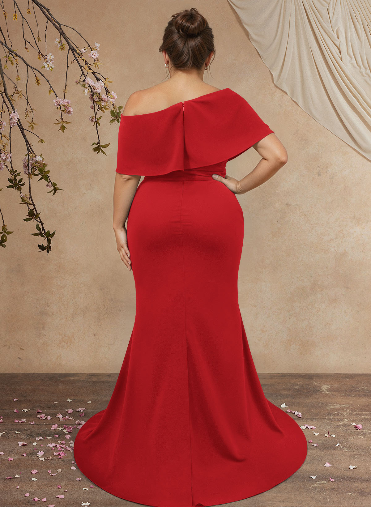 Trumpet/Mermaid Asymmetrical Neck Elastic Satin Mother Of The Bride Dresses