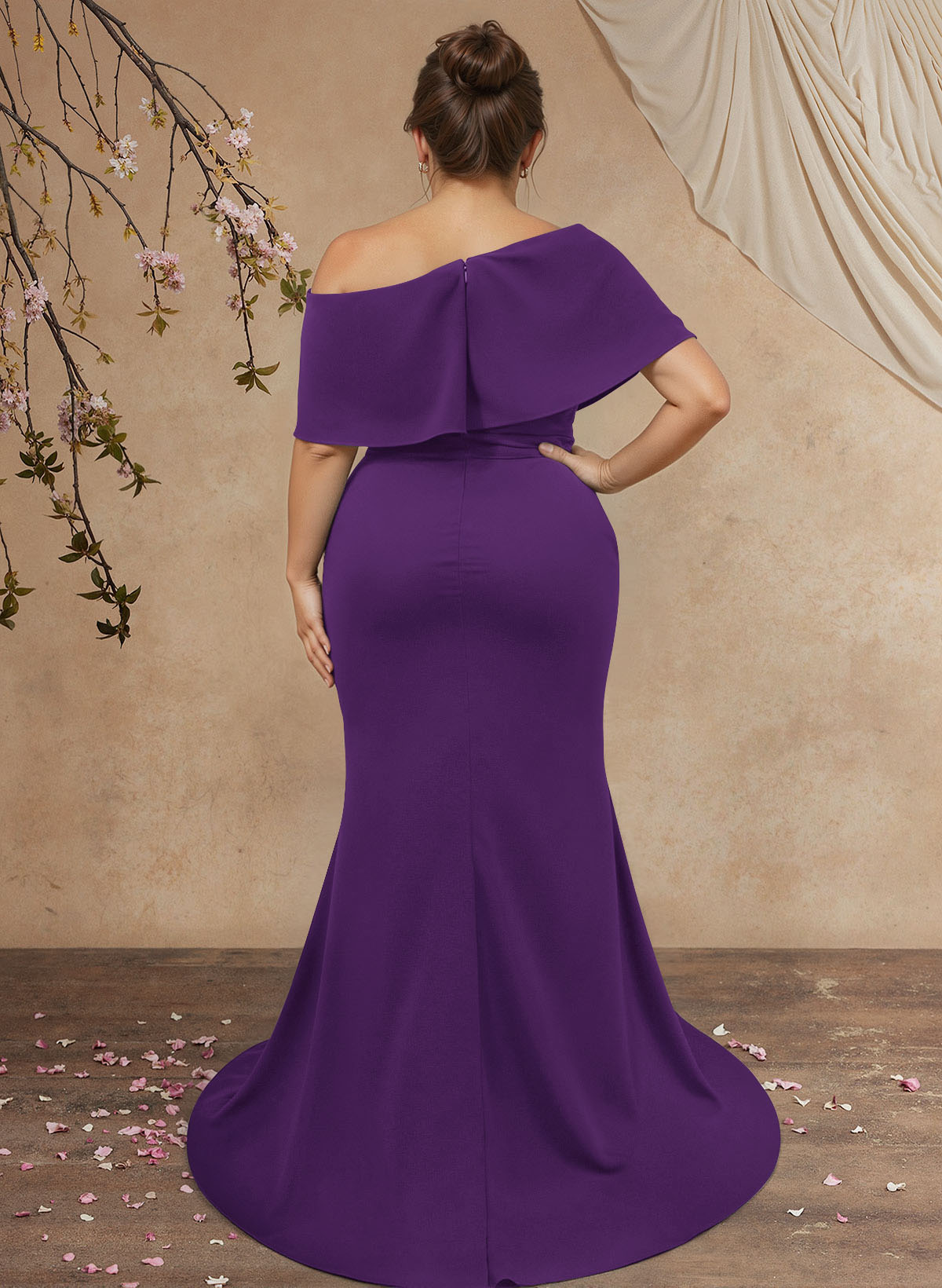 Trumpet/Mermaid Asymmetrical Neck Elastic Satin Mother Of The Bride Dresses