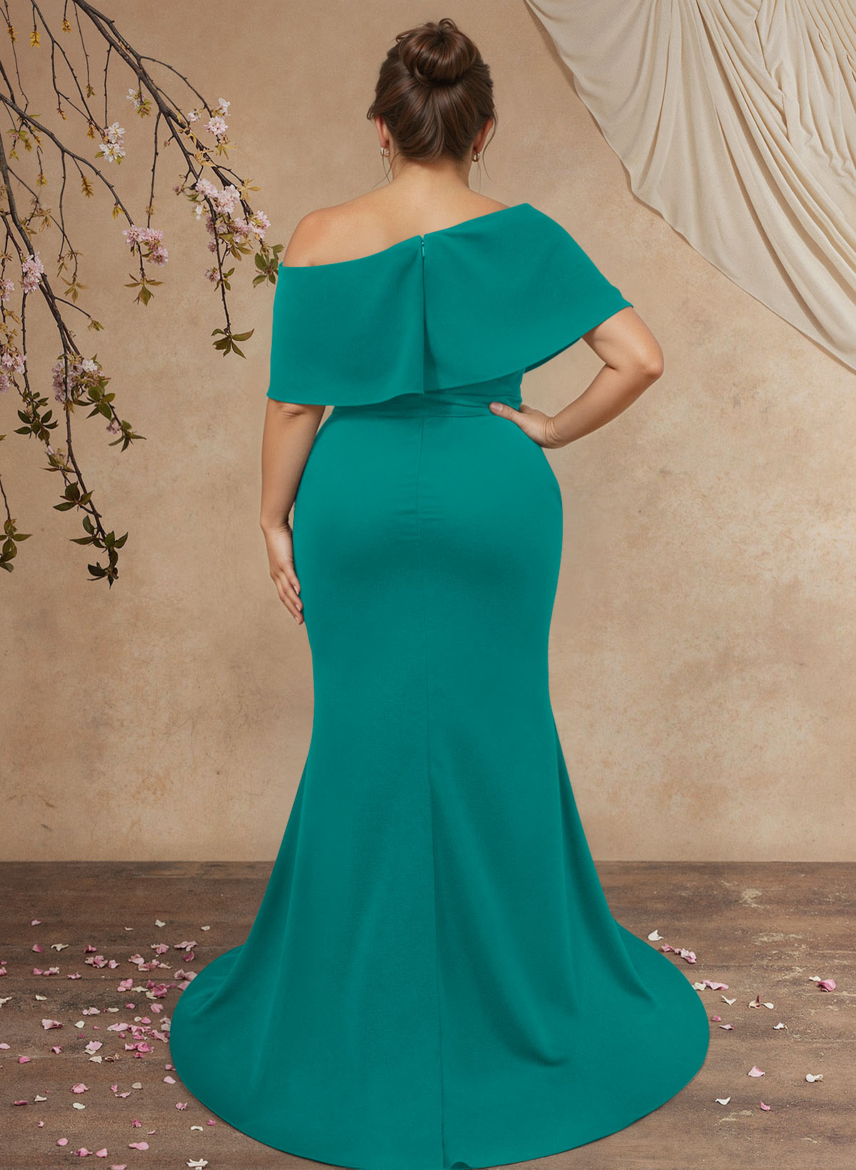 Trumpet/Mermaid Asymmetrical Neck Elastic Satin Mother Of The Bride Dresses