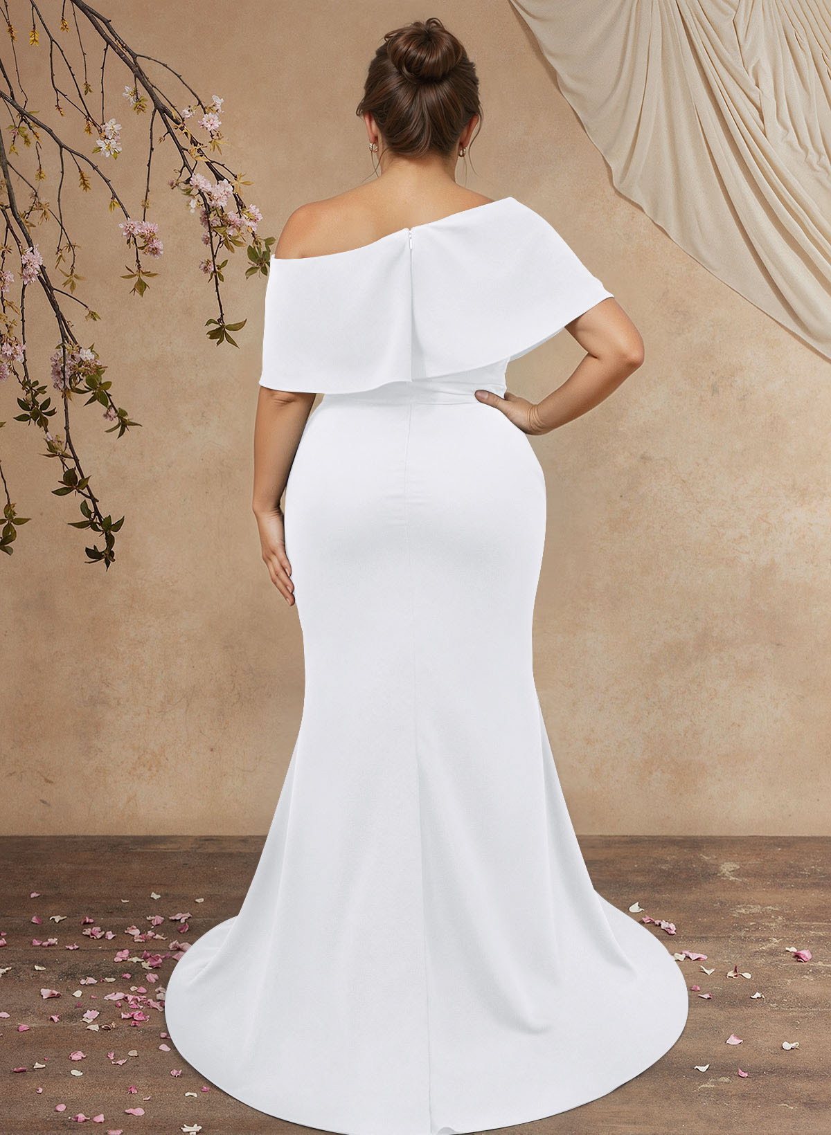 Trumpet/Mermaid Asymmetrical Neck Elastic Satin Mother Of The Bride Dresses