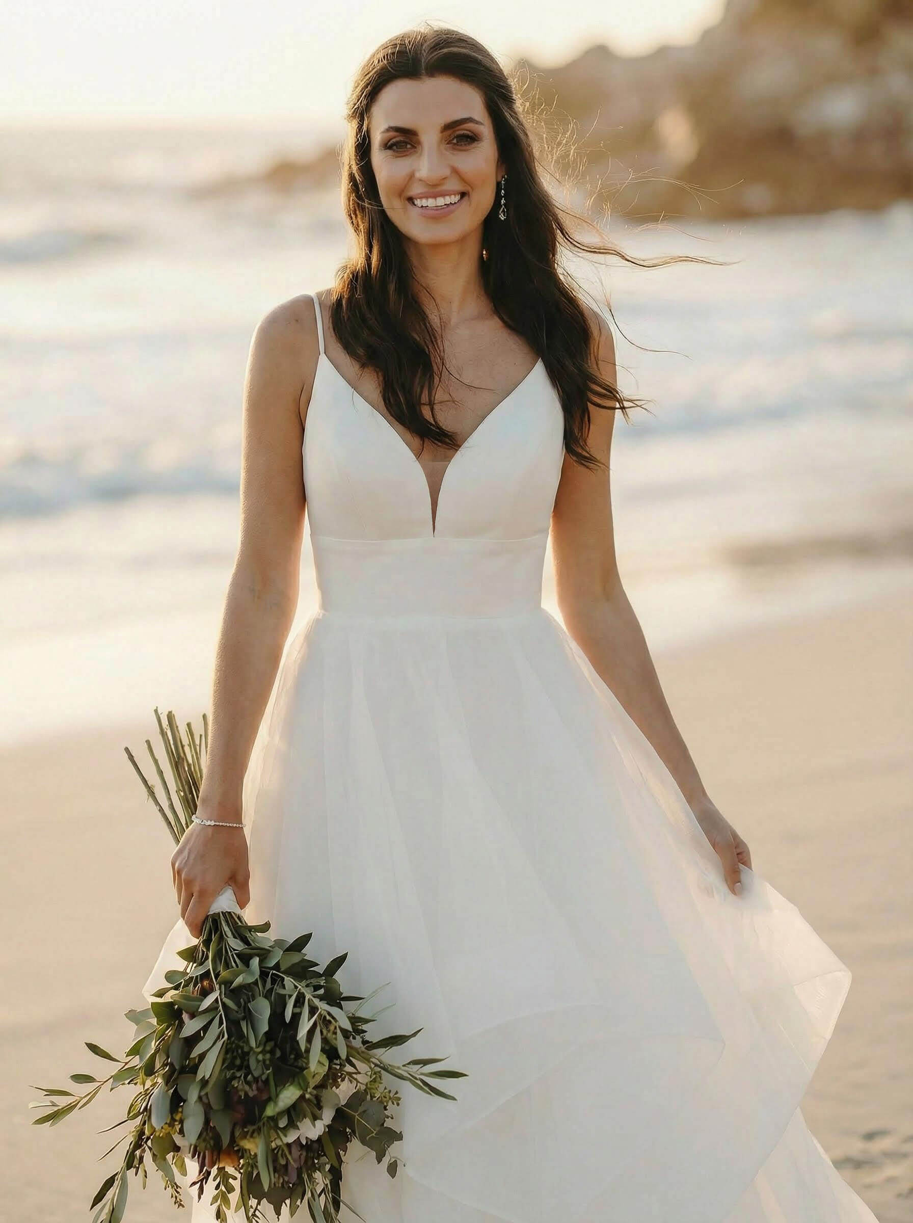 Classic Ball Gown Wedding Dresses With Tulle Cascading Ruffles, image 3