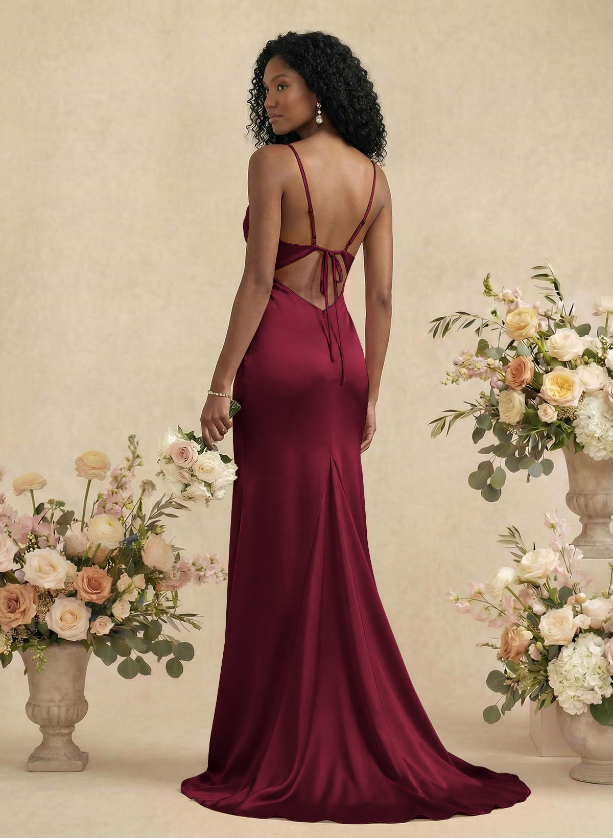 Cowl Neck Trumpet/Mermaid Back Hole Bridesmaid Dresses, image 8