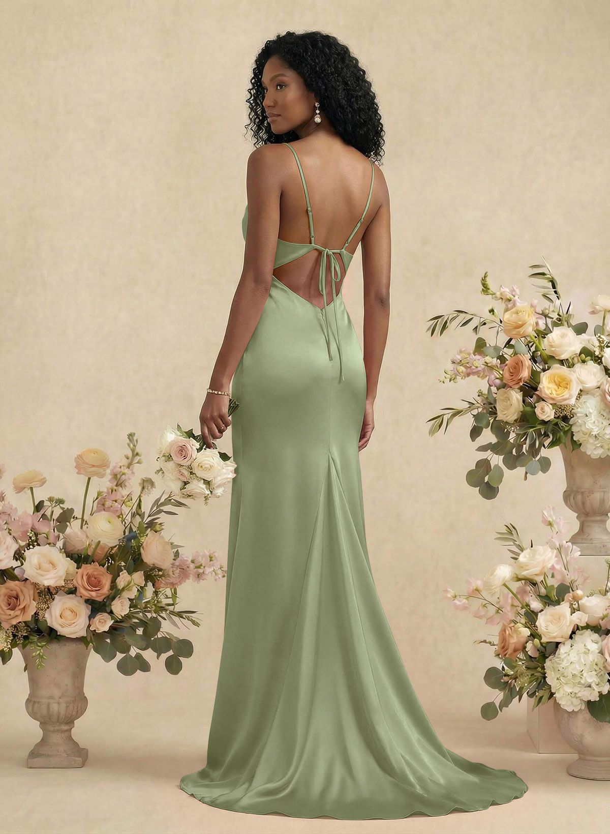 Cowl Neck Trumpet/Mermaid Back Hole Bridesmaid Dresses, image 14