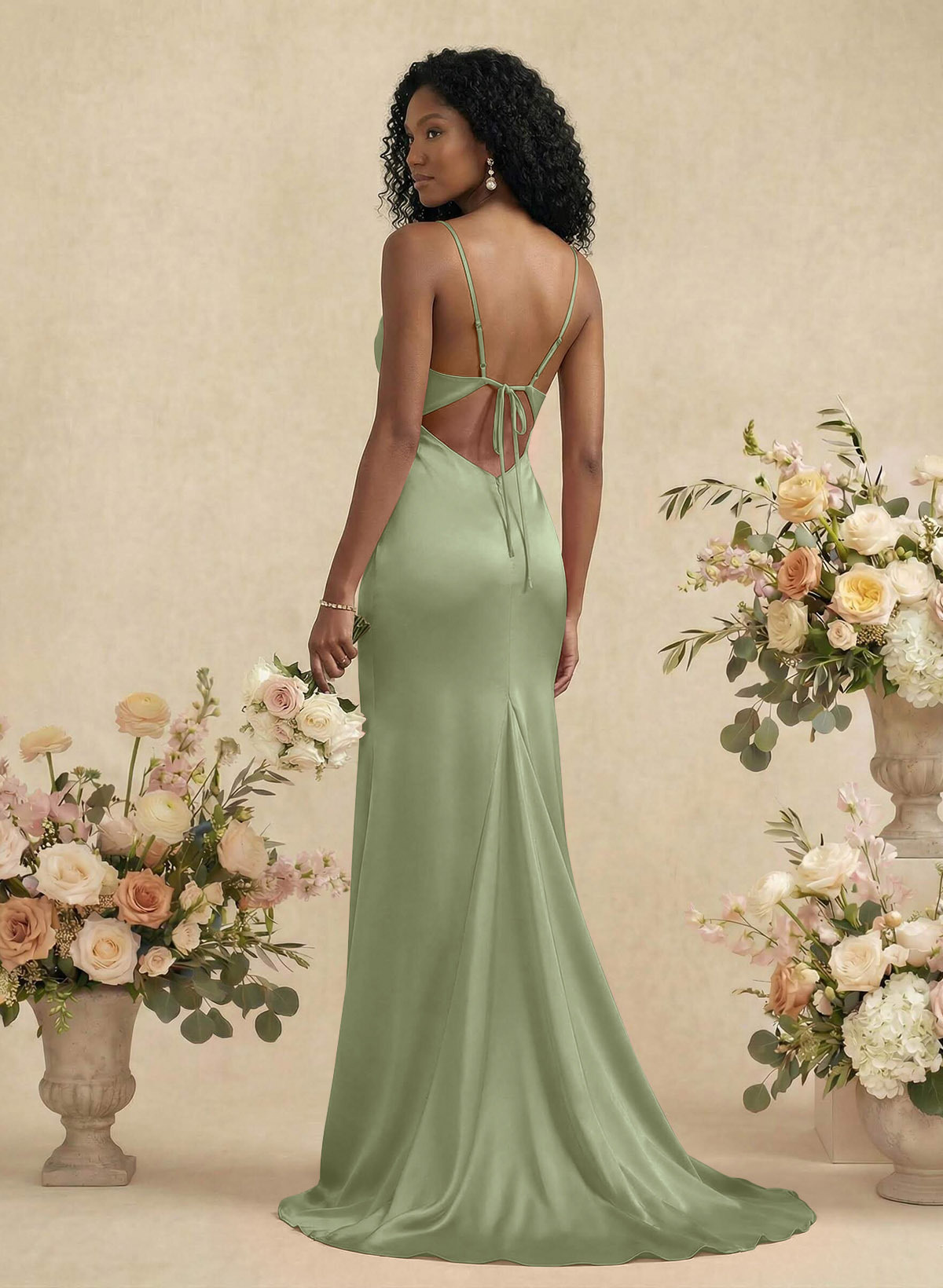 Cowl Neck Trumpet/Mermaid Back Hole Bridesmaid Dresses, image 14