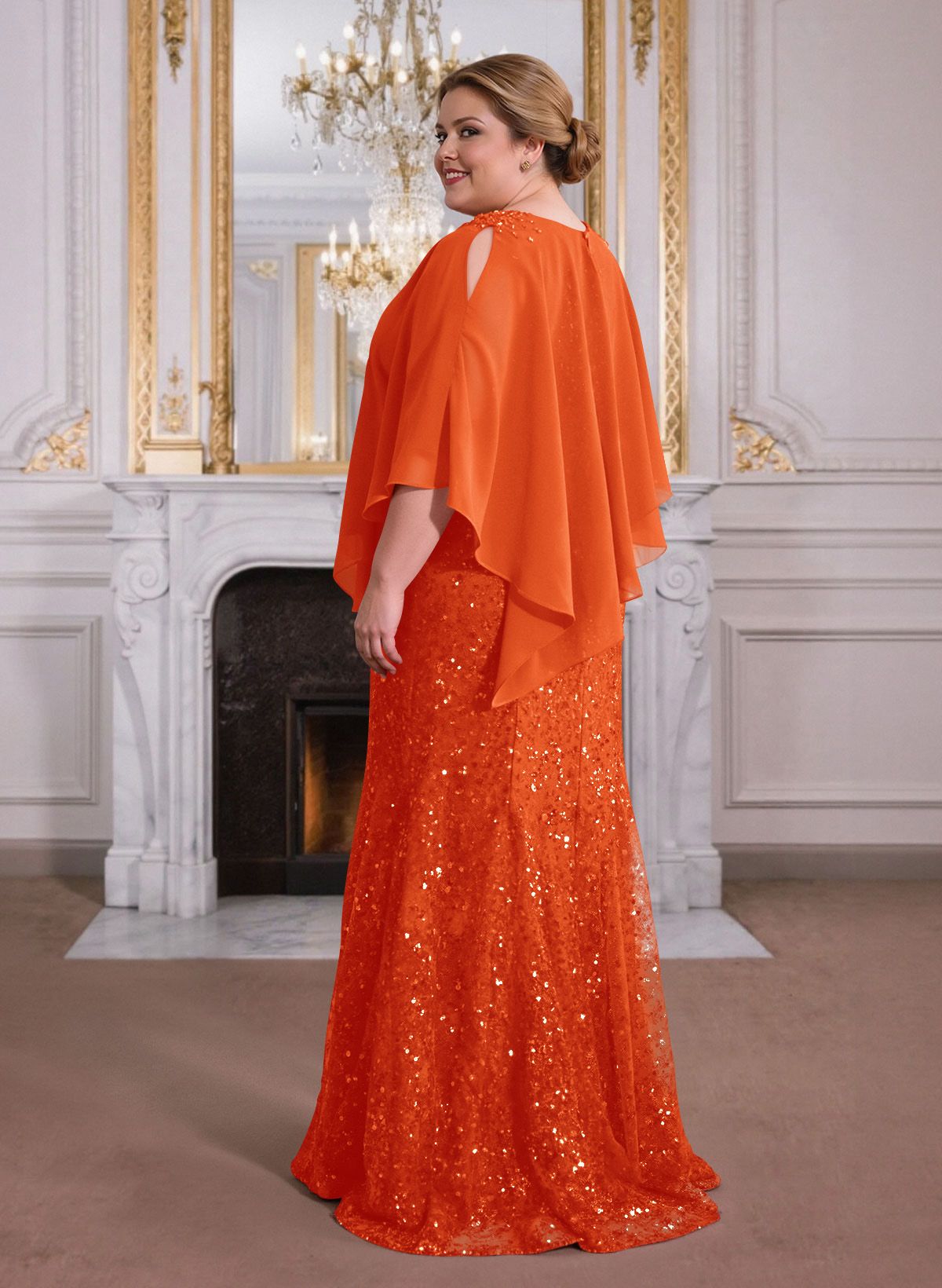 Elegant Floor-Length Chiffon/Sequined Mother Of The Bride Dresses With Beading