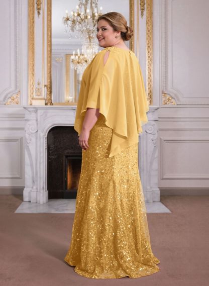 Elegant Floor-Length Chiffon/Sequined Mother Of The Bride Dresses With Beading