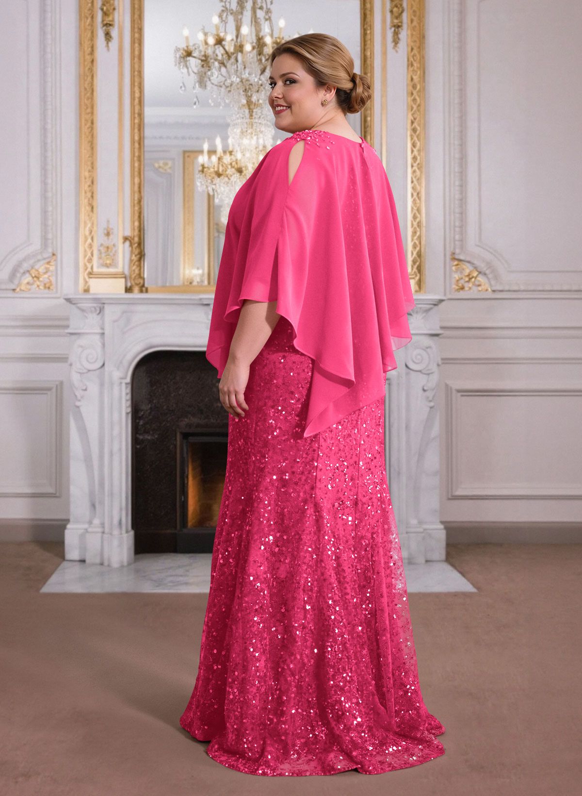 Elegant Floor-Length Chiffon/Sequined Mother Of The Bride Dresses With Beading