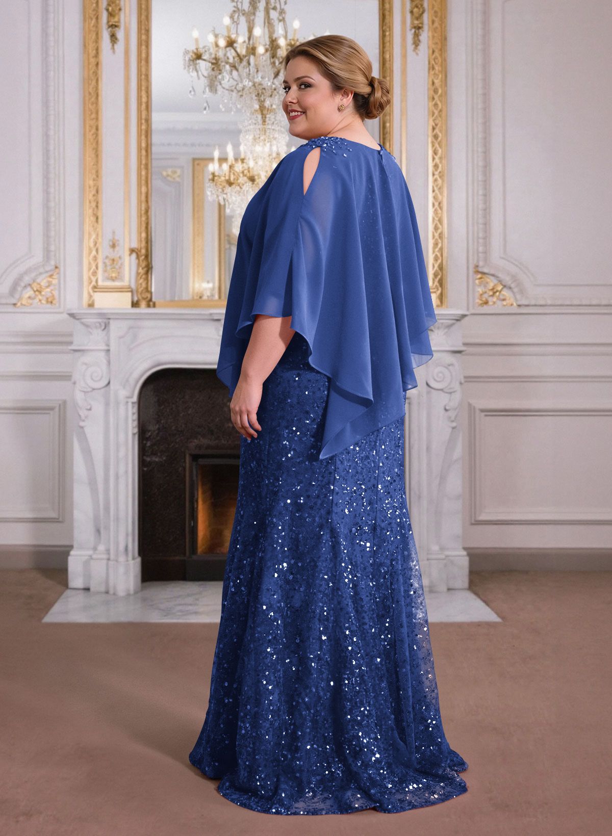 Elegant Floor-Length Chiffon/Sequined Mother Of The Bride Dresses With Beading