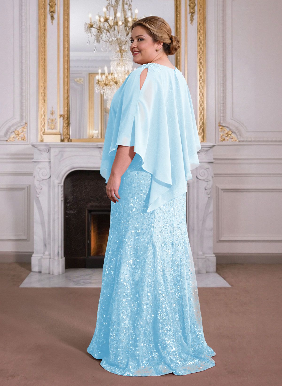 Elegant Floor-Length Chiffon/Sequined Mother Of The Bride Dresses With Beading