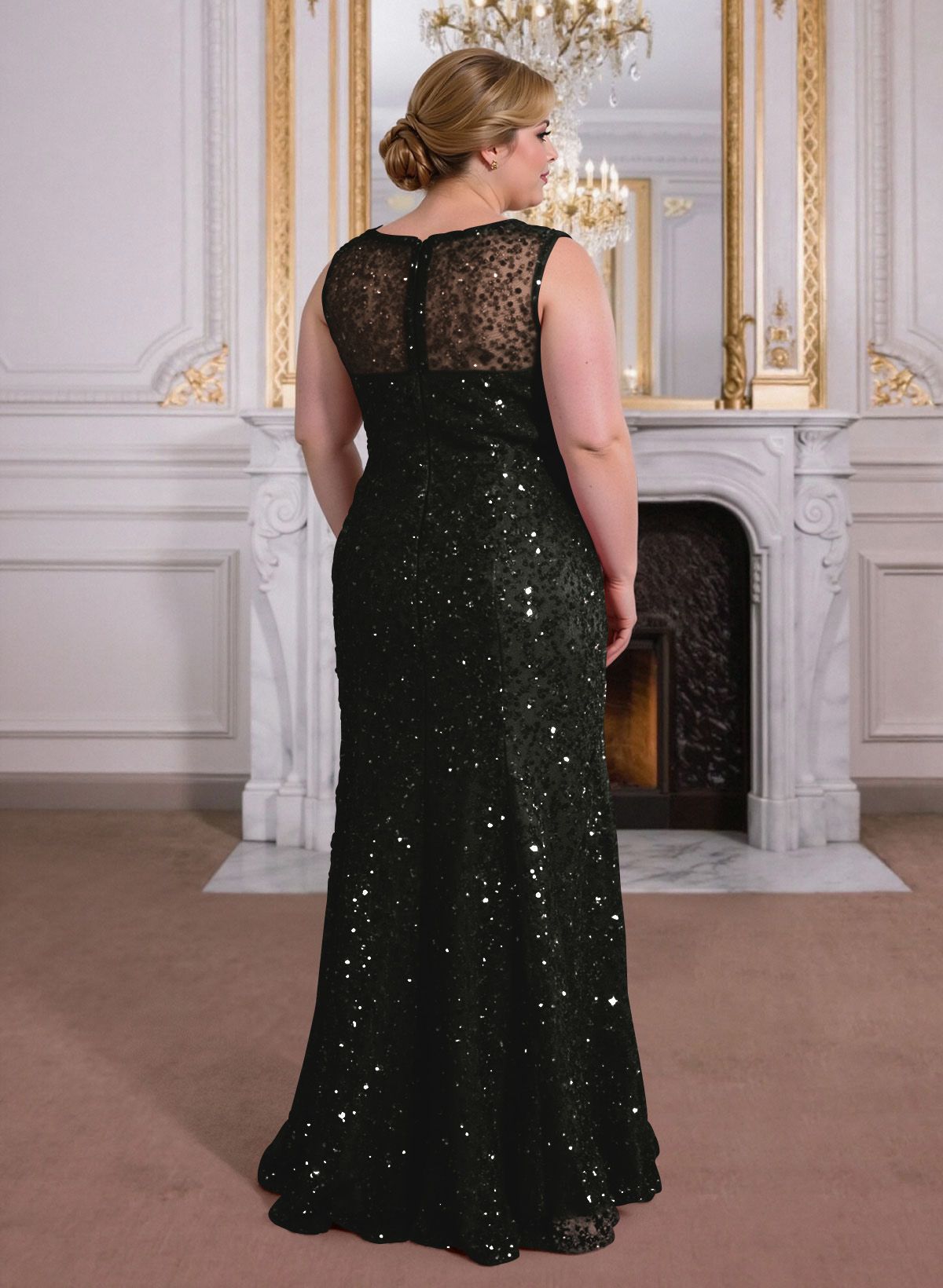 Elegant Floor-Length Chiffon/Sequined Mother Of The Bride Dresses With Beading
