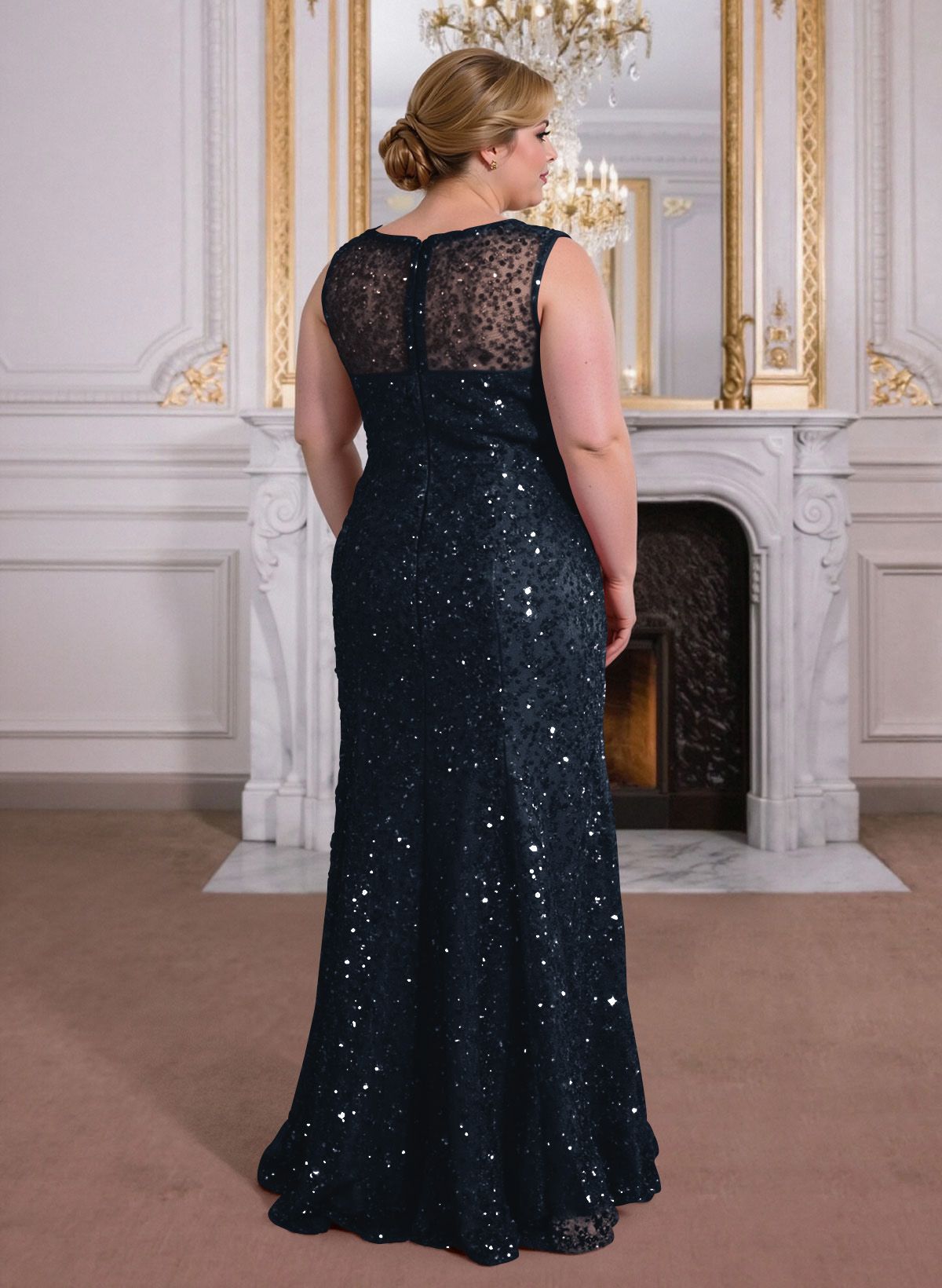 Elegant Floor-Length Chiffon/Sequined Mother Of The Bride Dresses With Beading