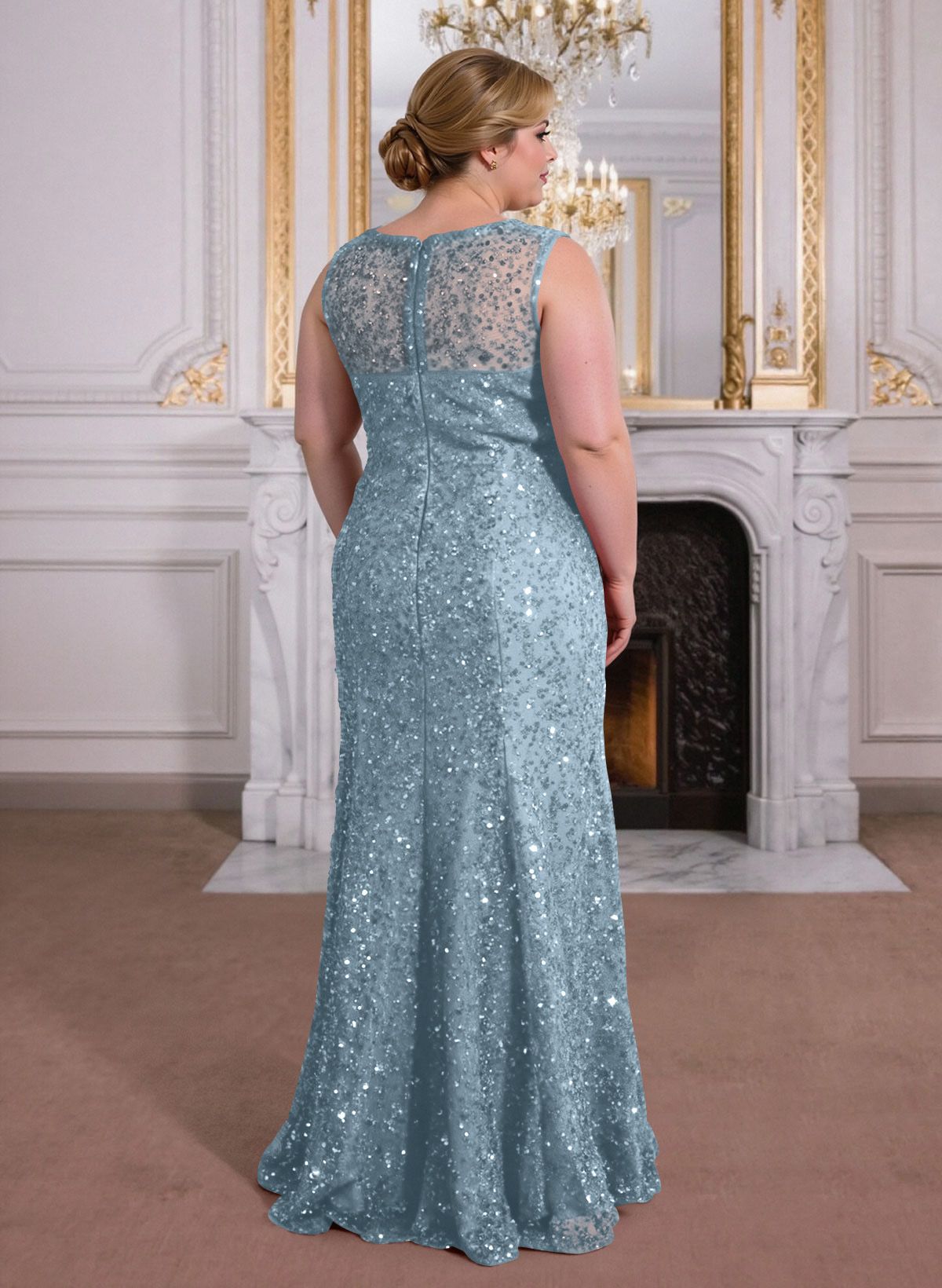 Elegant Floor-Length Chiffon/Sequined Mother Of The Bride Dresses With Beading