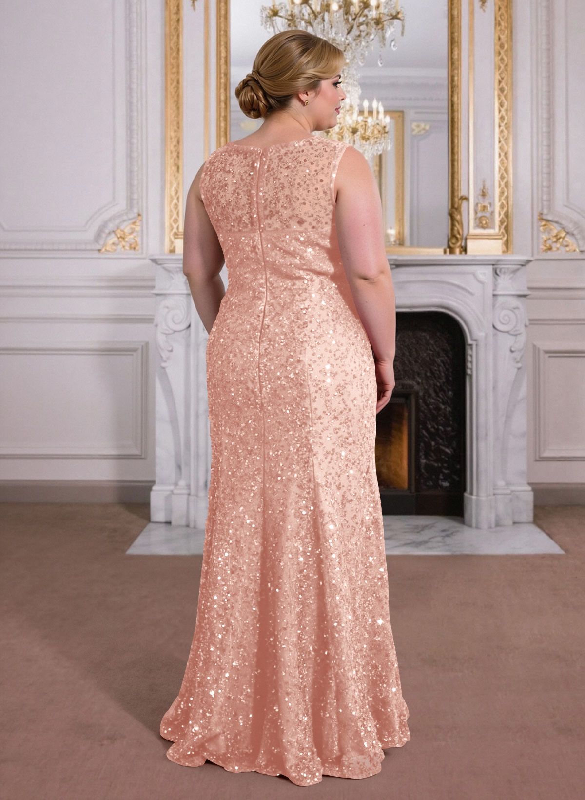Elegant Floor-Length Chiffon/Sequined Mother Of The Bride Dresses With Beading