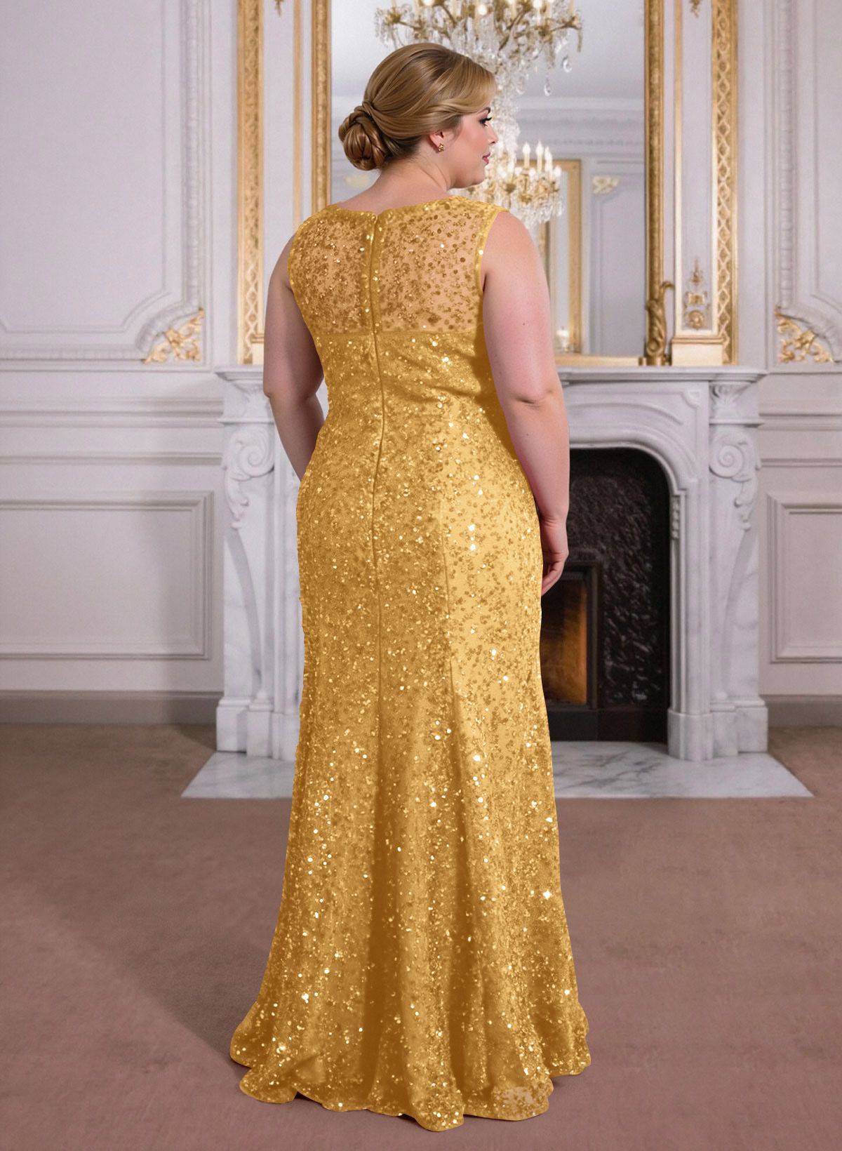 Elegant Floor-Length Chiffon/Sequined Mother Of The Bride Dresses With Beading