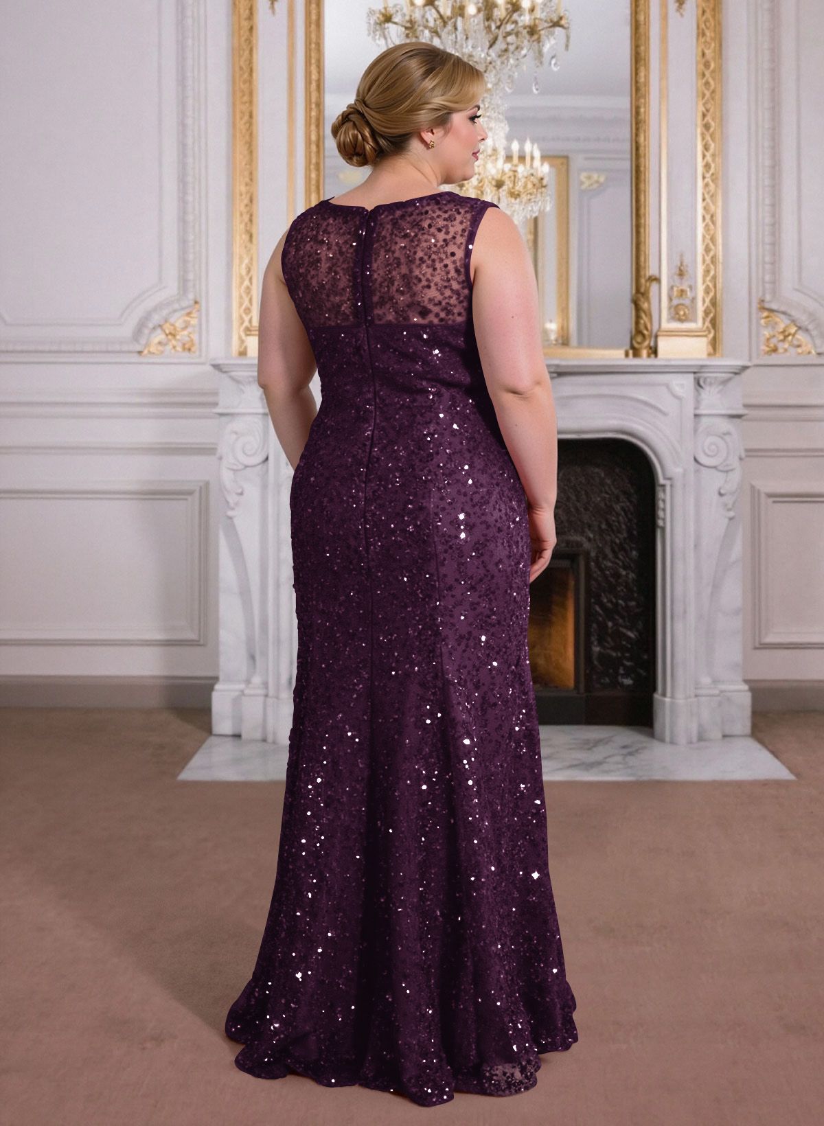 Elegant Floor-Length Chiffon/Sequined Mother Of The Bride Dresses With Beading