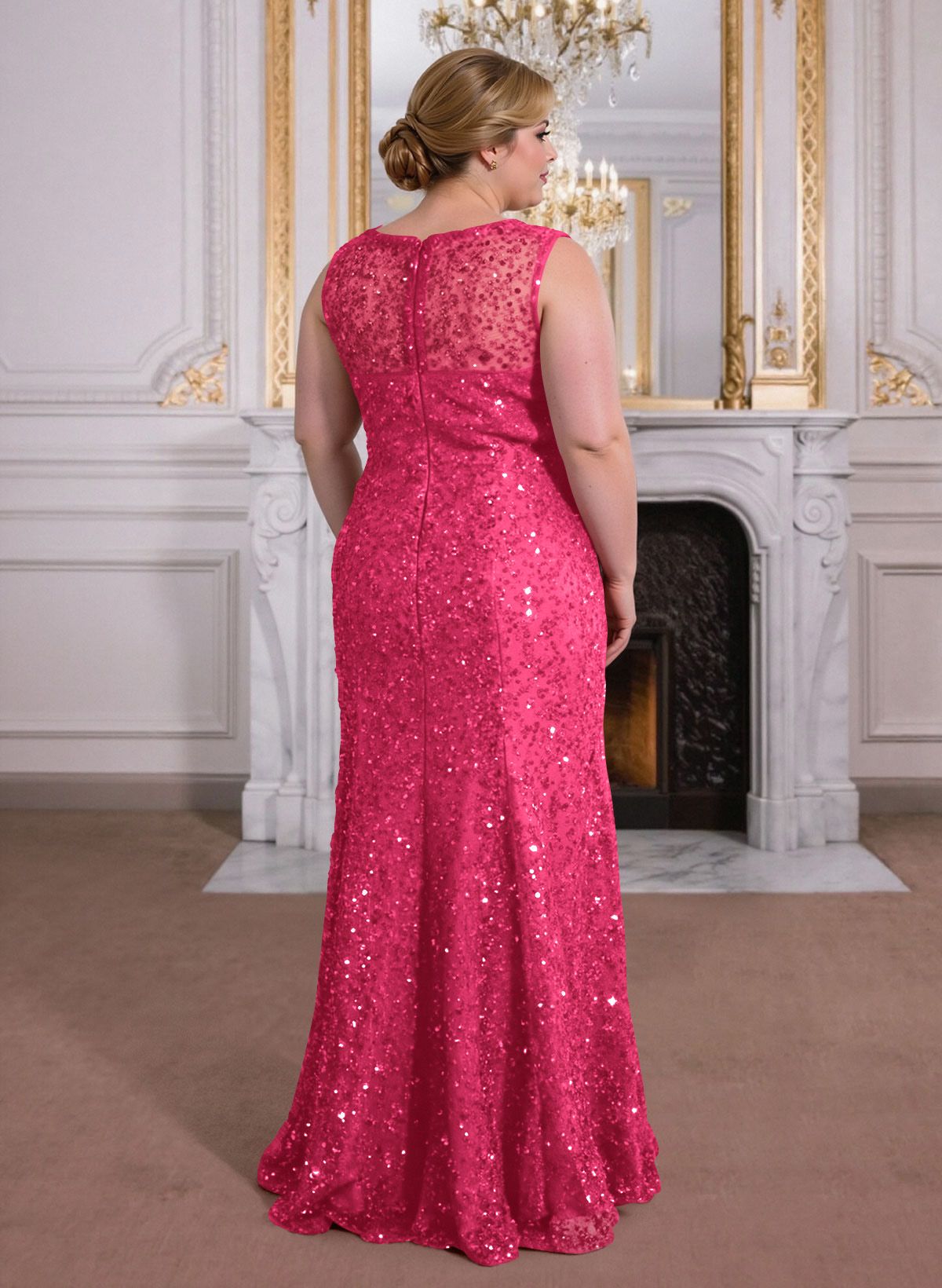 Elegant Floor-Length Chiffon/Sequined Mother Of The Bride Dresses With Beading