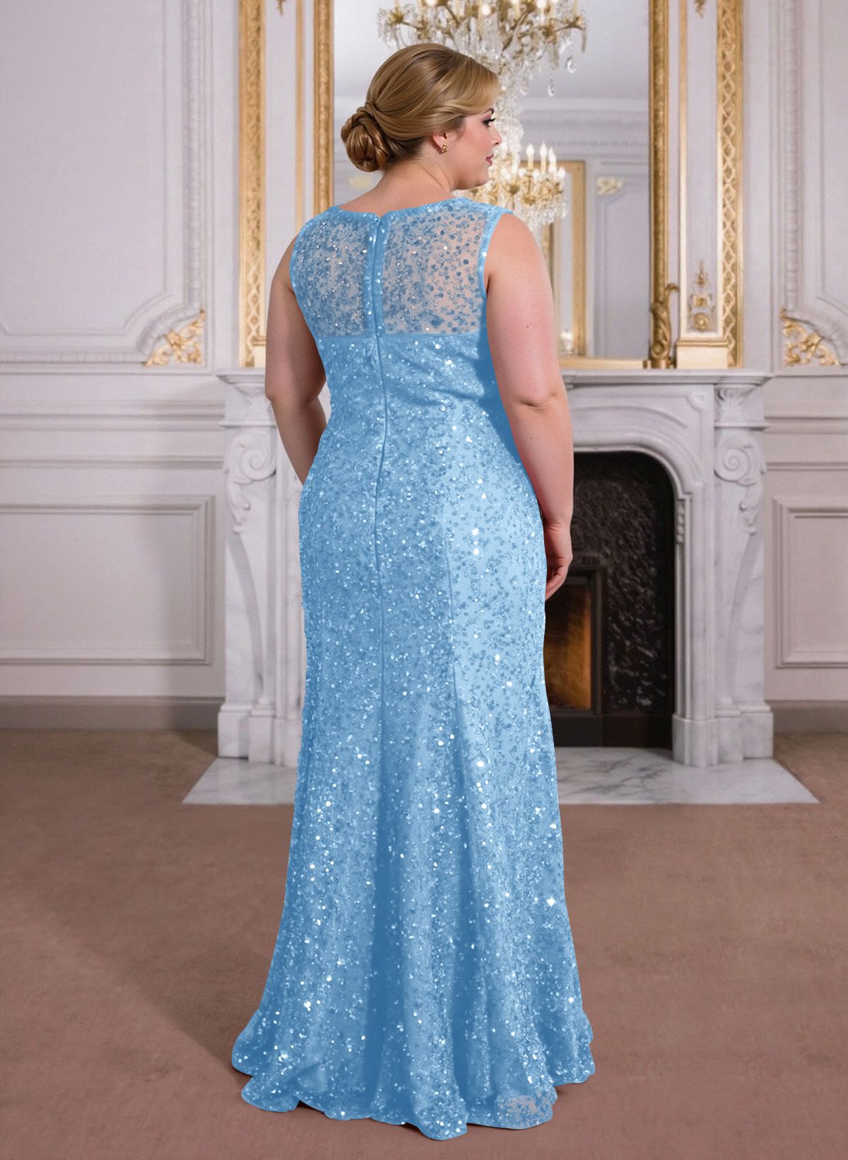 Elegant Floor-Length Chiffon/Sequined Mother Of The Bride Dresses With Beading