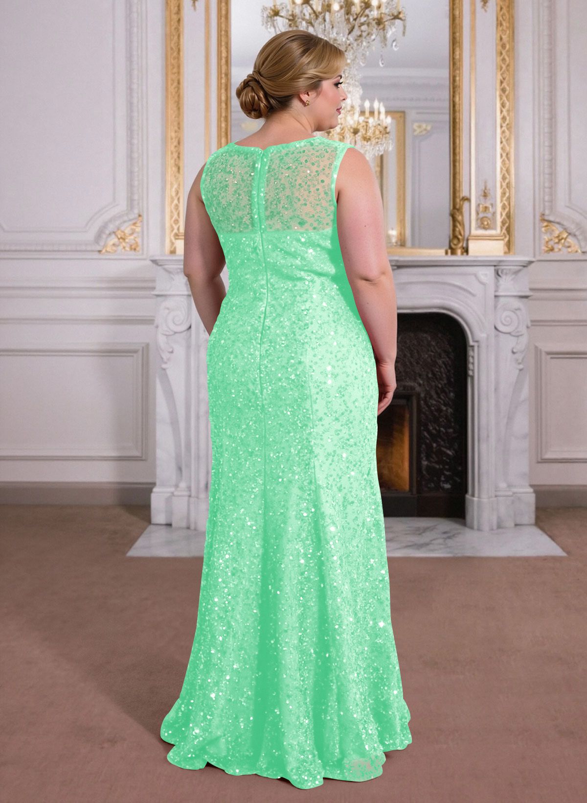 Elegant Floor-Length Chiffon/Sequined Mother Of The Bride Dresses With Beading