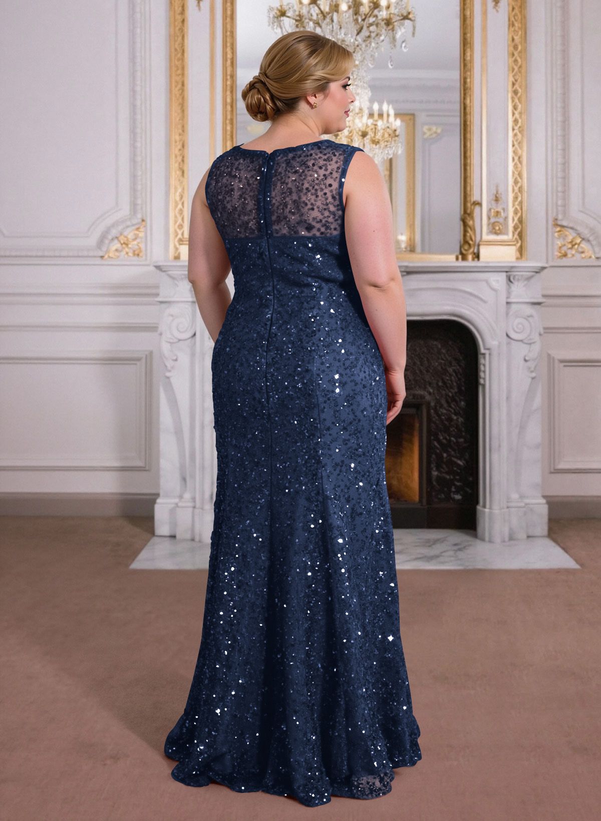 Elegant Floor-Length Chiffon/Sequined Mother Of The Bride Dresses With Beading