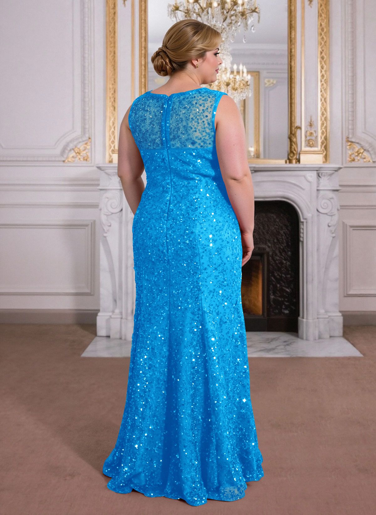 Elegant Floor-Length Chiffon/Sequined Mother Of The Bride Dresses With Beading