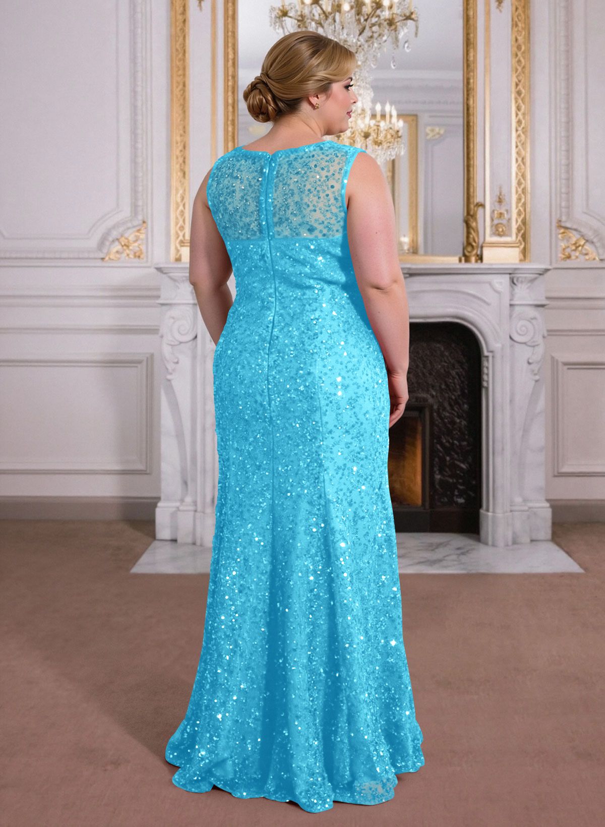 Elegant Floor-Length Chiffon/Sequined Mother Of The Bride Dresses With Beading