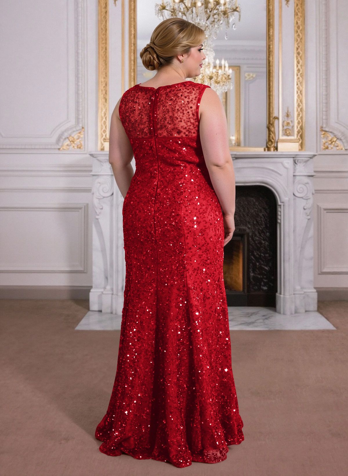 Elegant Floor-Length Chiffon/Sequined Mother Of The Bride Dresses With Beading