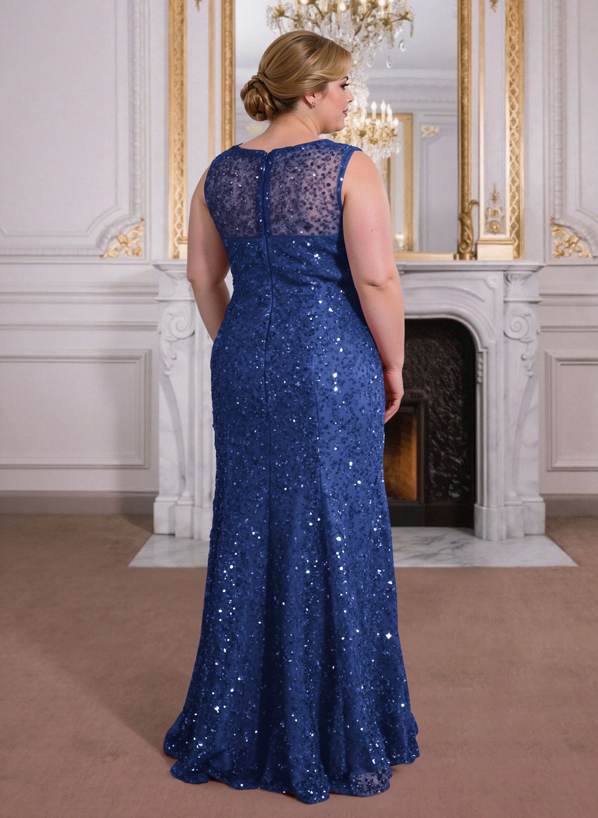 Elegant Floor-Length Chiffon/Sequined Mother Of The Bride Dresses With Beading