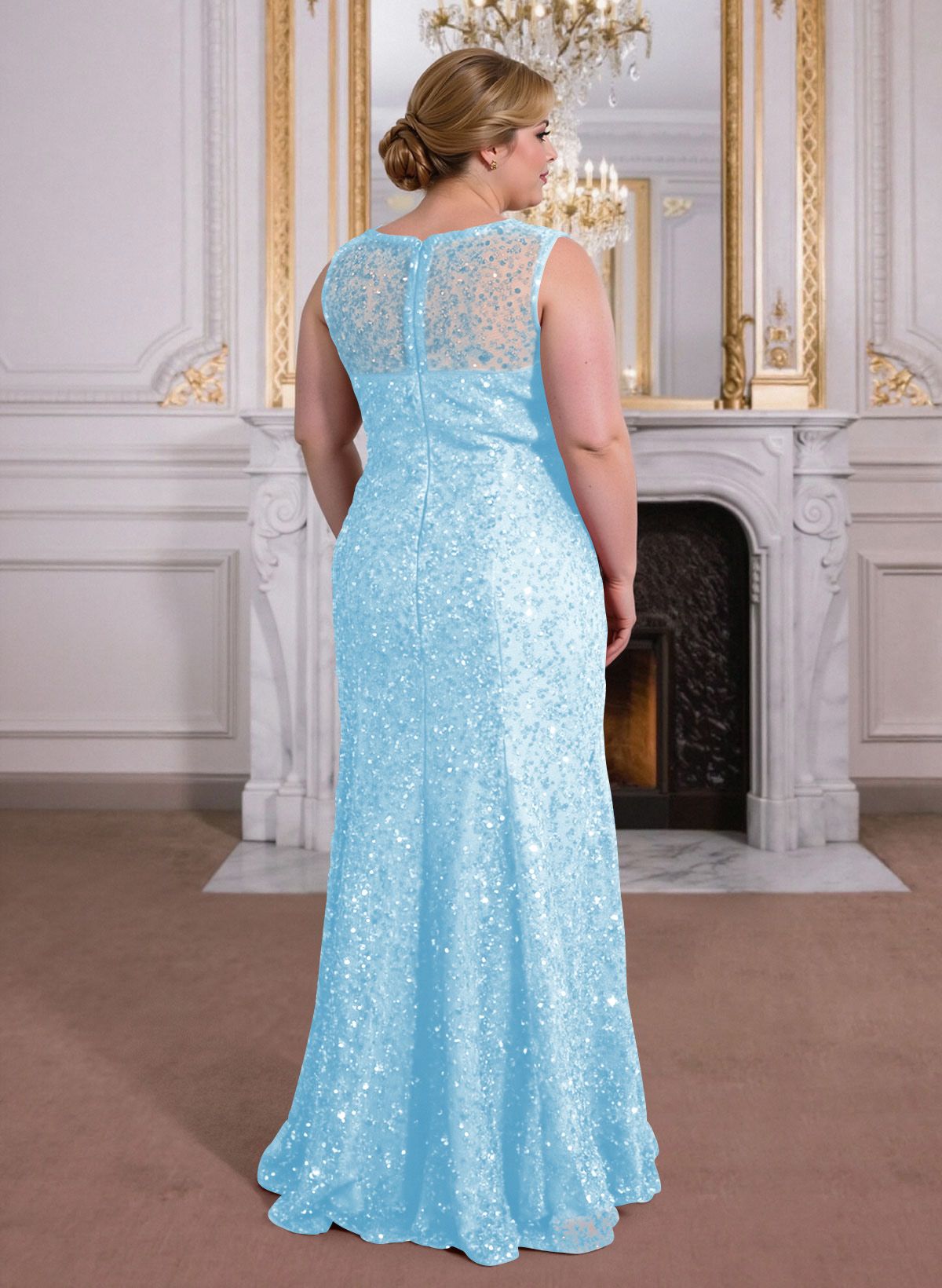 Elegant Floor-Length Chiffon/Sequined Mother Of The Bride Dresses With Beading