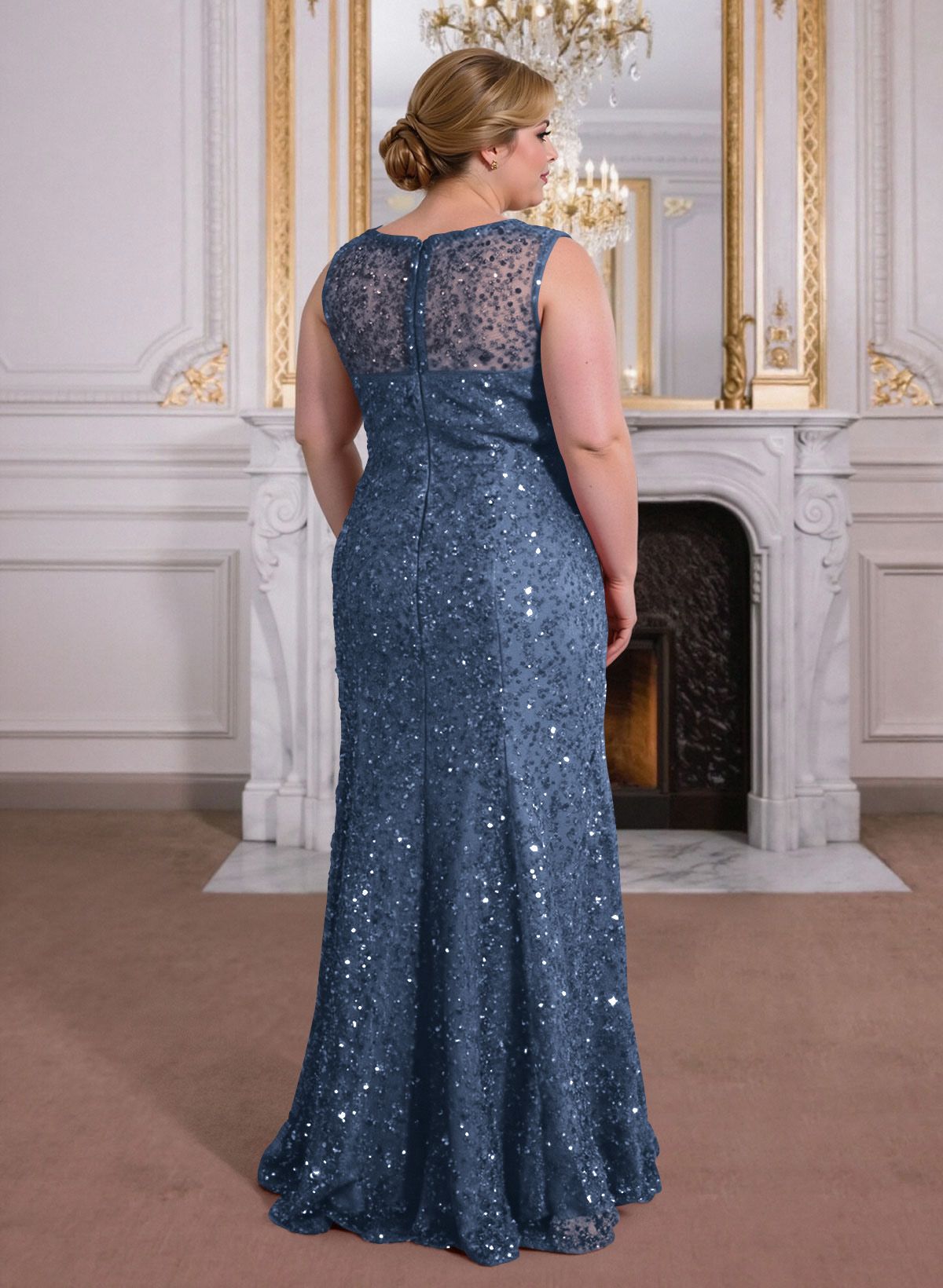 Elegant Floor-Length Chiffon/Sequined Mother Of The Bride Dresses With Beading