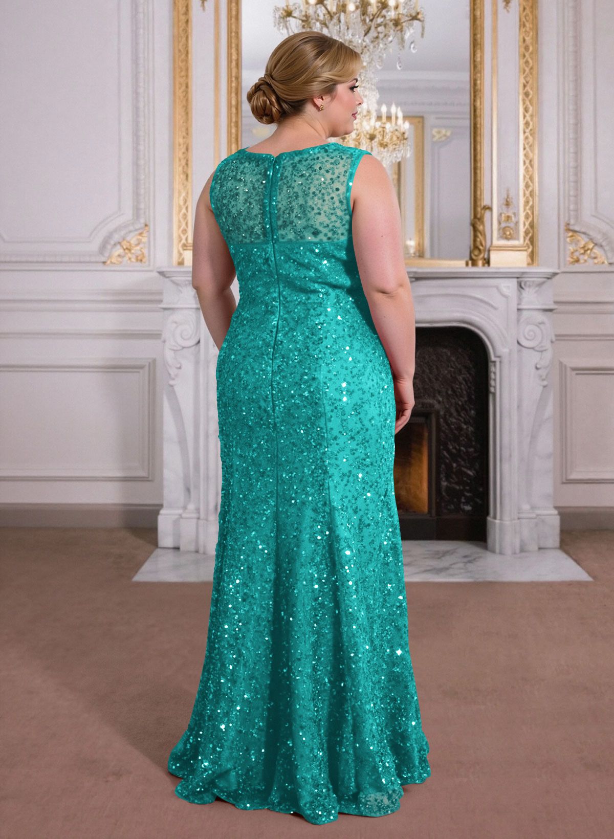 Elegant Floor-Length Chiffon/Sequined Mother Of The Bride Dresses With Beading