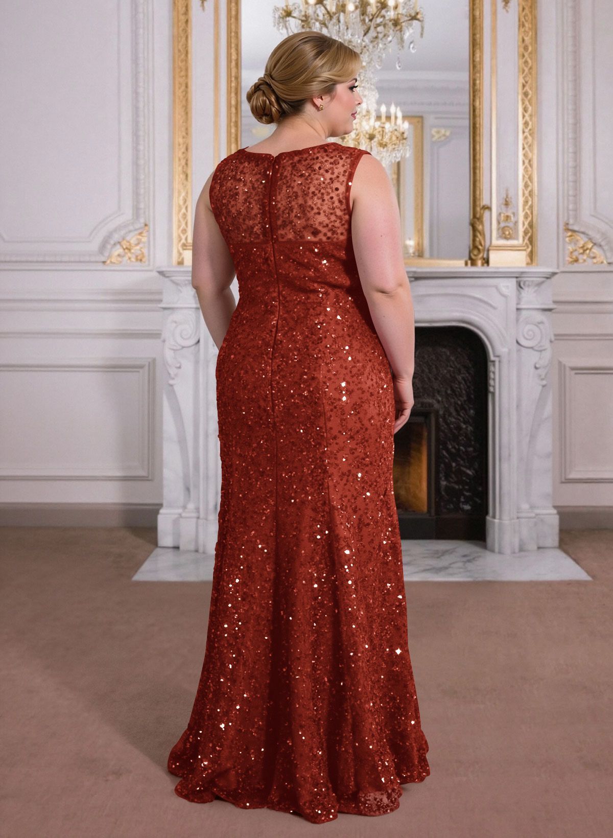 Elegant Floor-Length Chiffon/Sequined Mother Of The Bride Dresses With Beading
