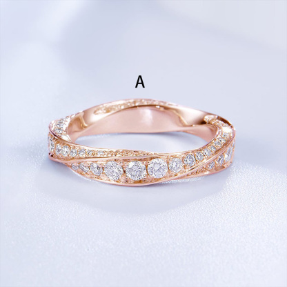 3CT Round Cut Moissanite Twist Design Smooth Wedding Band In Sterling Silver