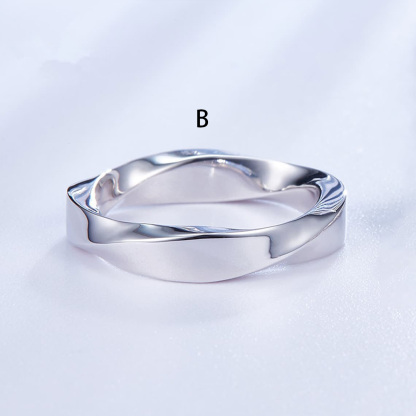 3CT Round Cut Moissanite Twist Design Smooth Wedding Band In Sterling Silver