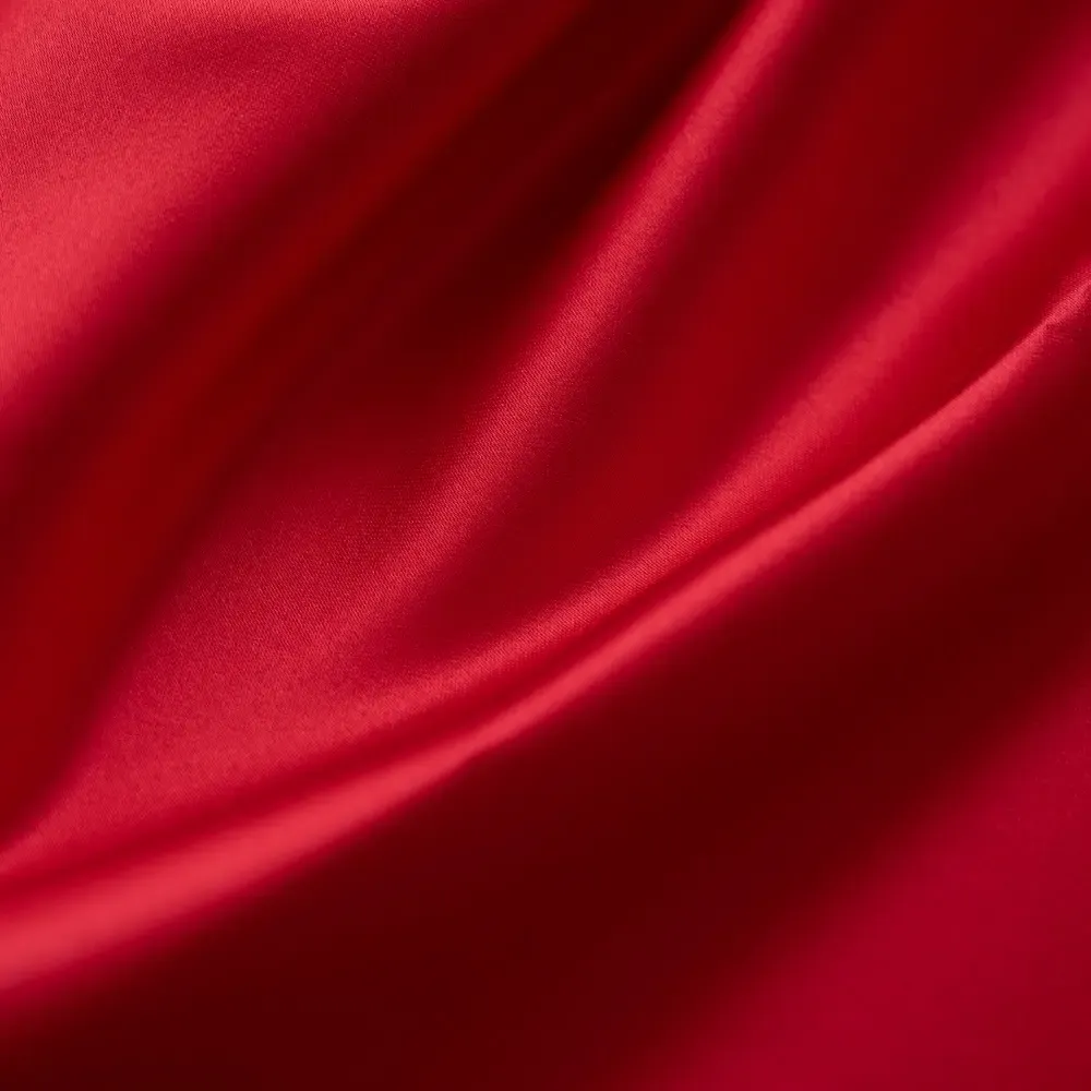 Red Matte Satin Fabric By The 1/2 Yard