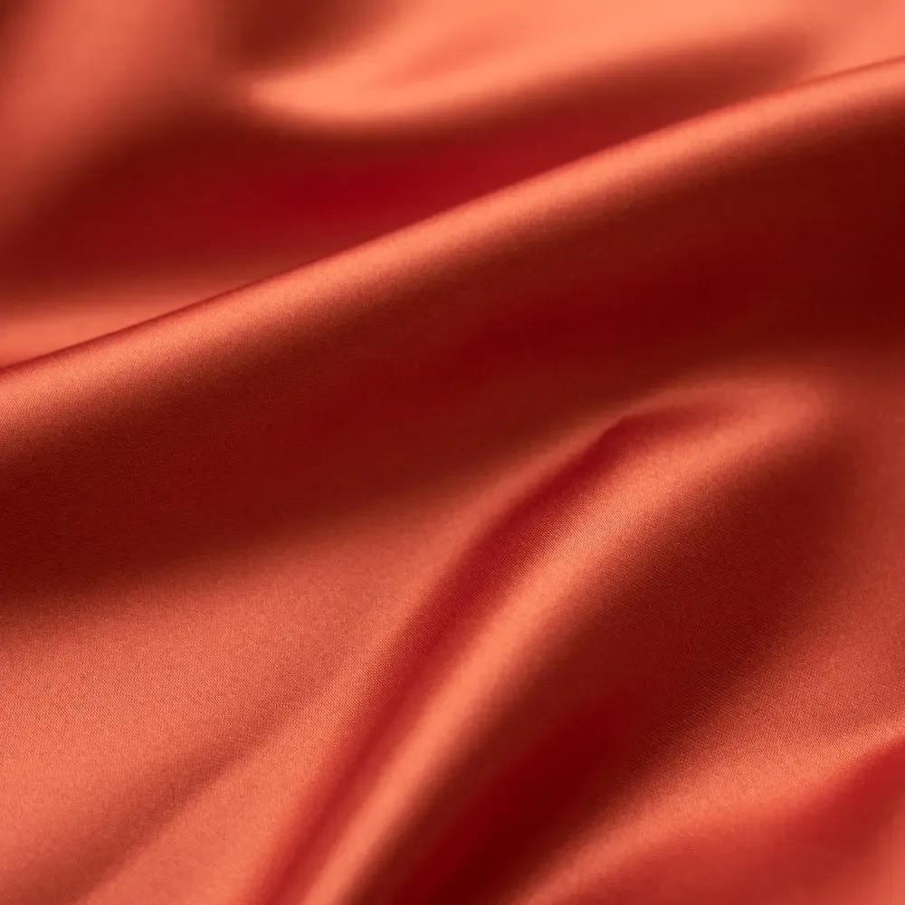 Vermilion Matte Satin Fabric By The 1/2 Yard