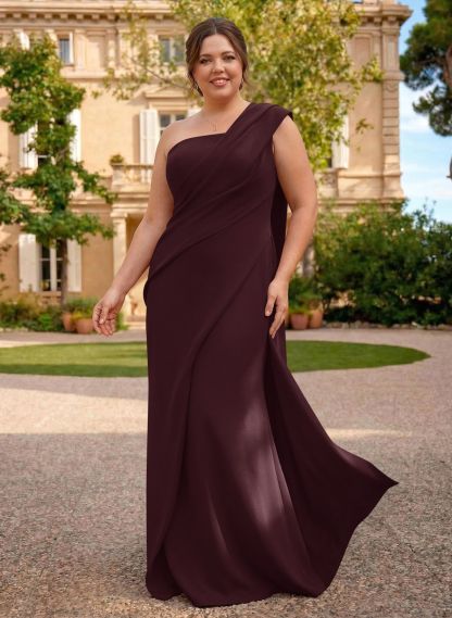 One-Shoulder Floor-Length Elastic Satin Mother Of The Bride Dresses