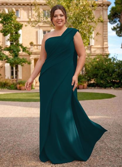 One-Shoulder Floor-Length Elastic Satin Mother Of The Bride Dresses