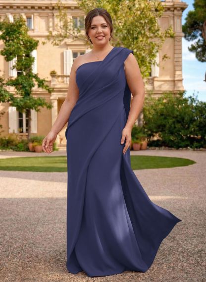 One-Shoulder Floor-Length Elastic Satin Mother Of The Bride Dresses